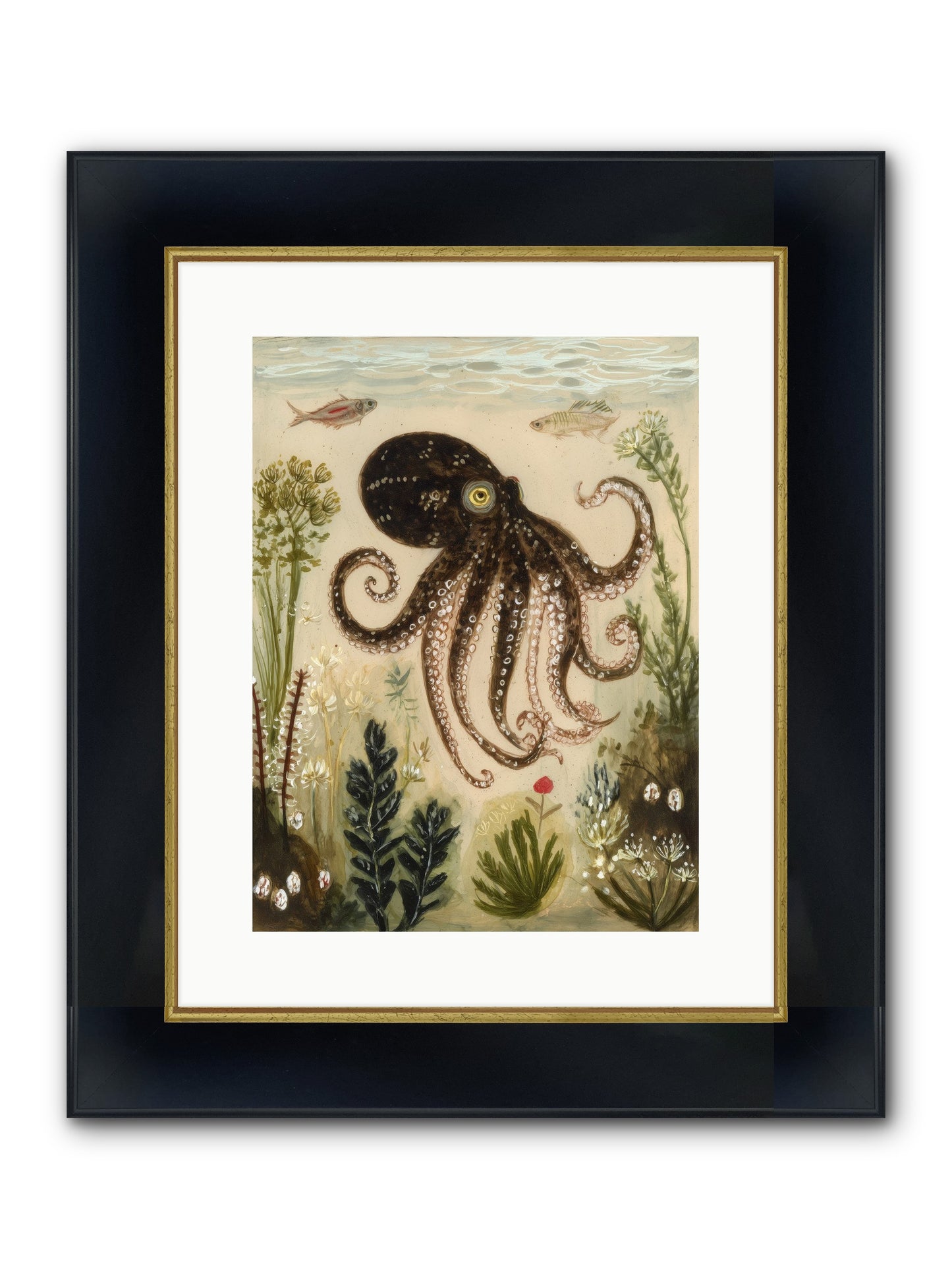 Sunlit Path Framed Print - Wide Black w/Gold 12x16