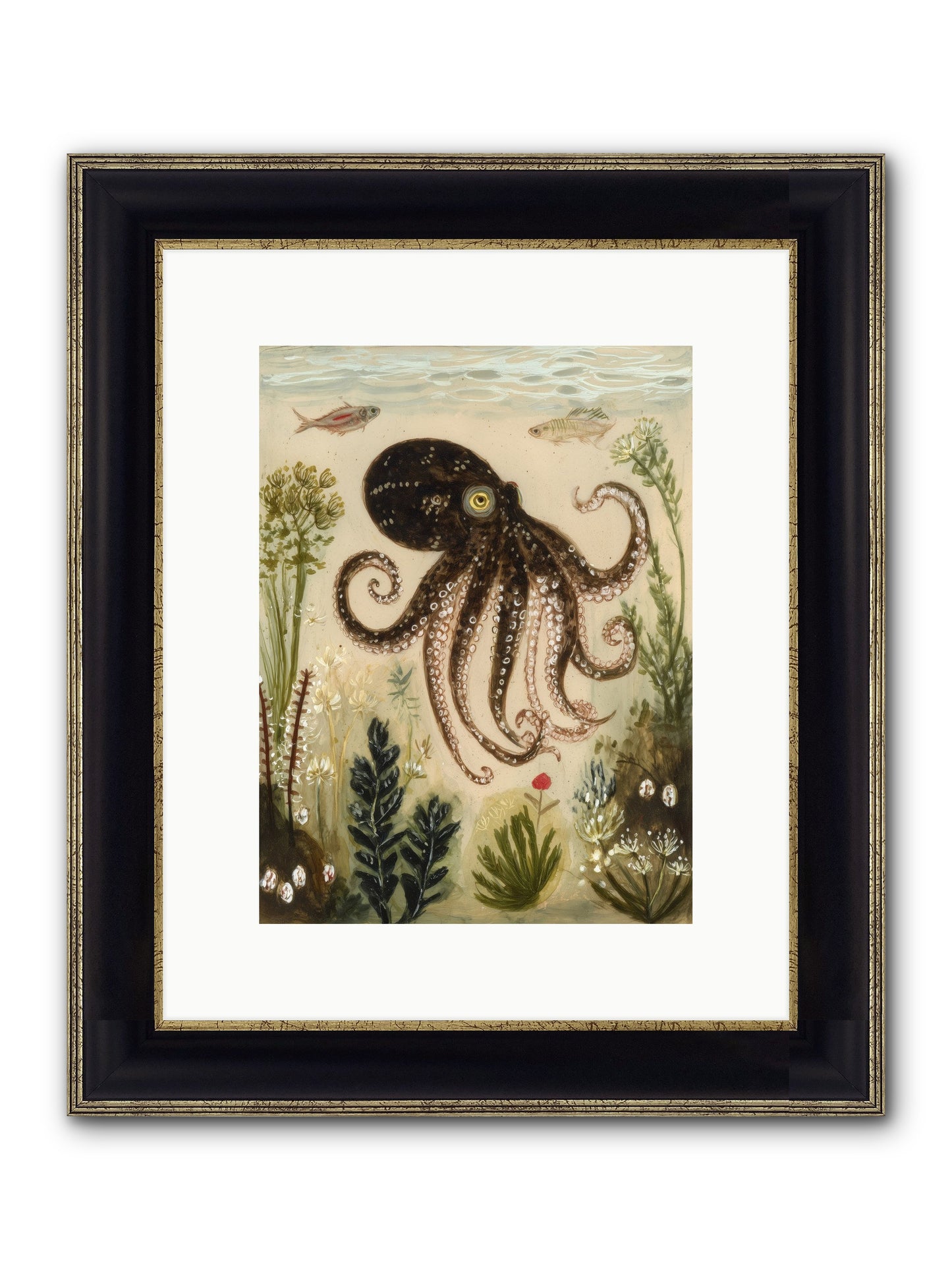 Sunlit Path Framed Print - Black & Gold 9x12