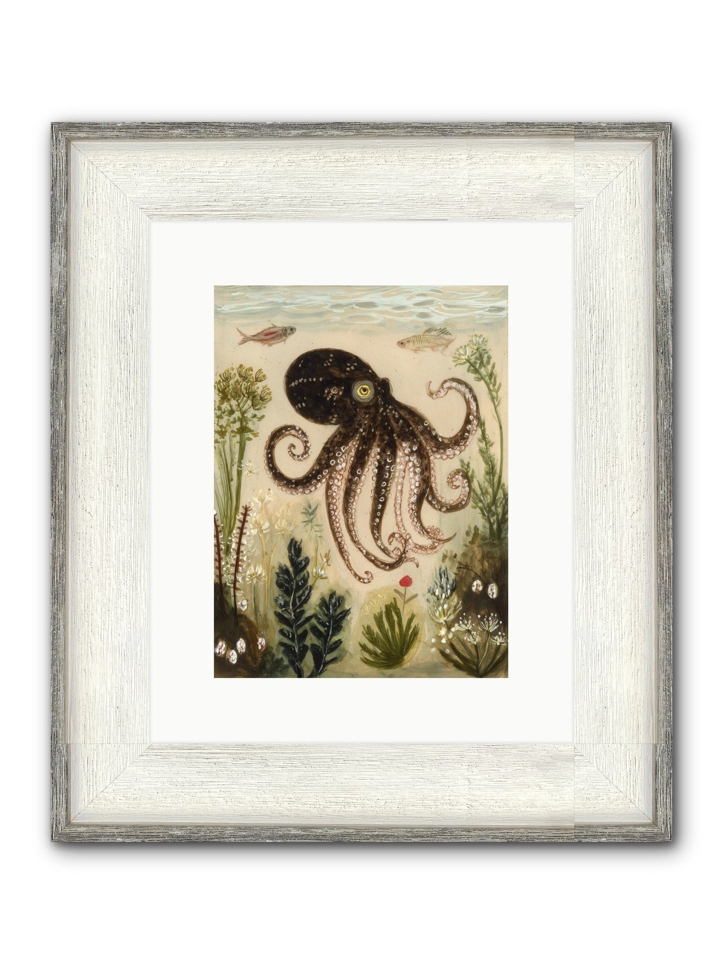 Sunlit Path Framed Print - Driftwood White 9x12