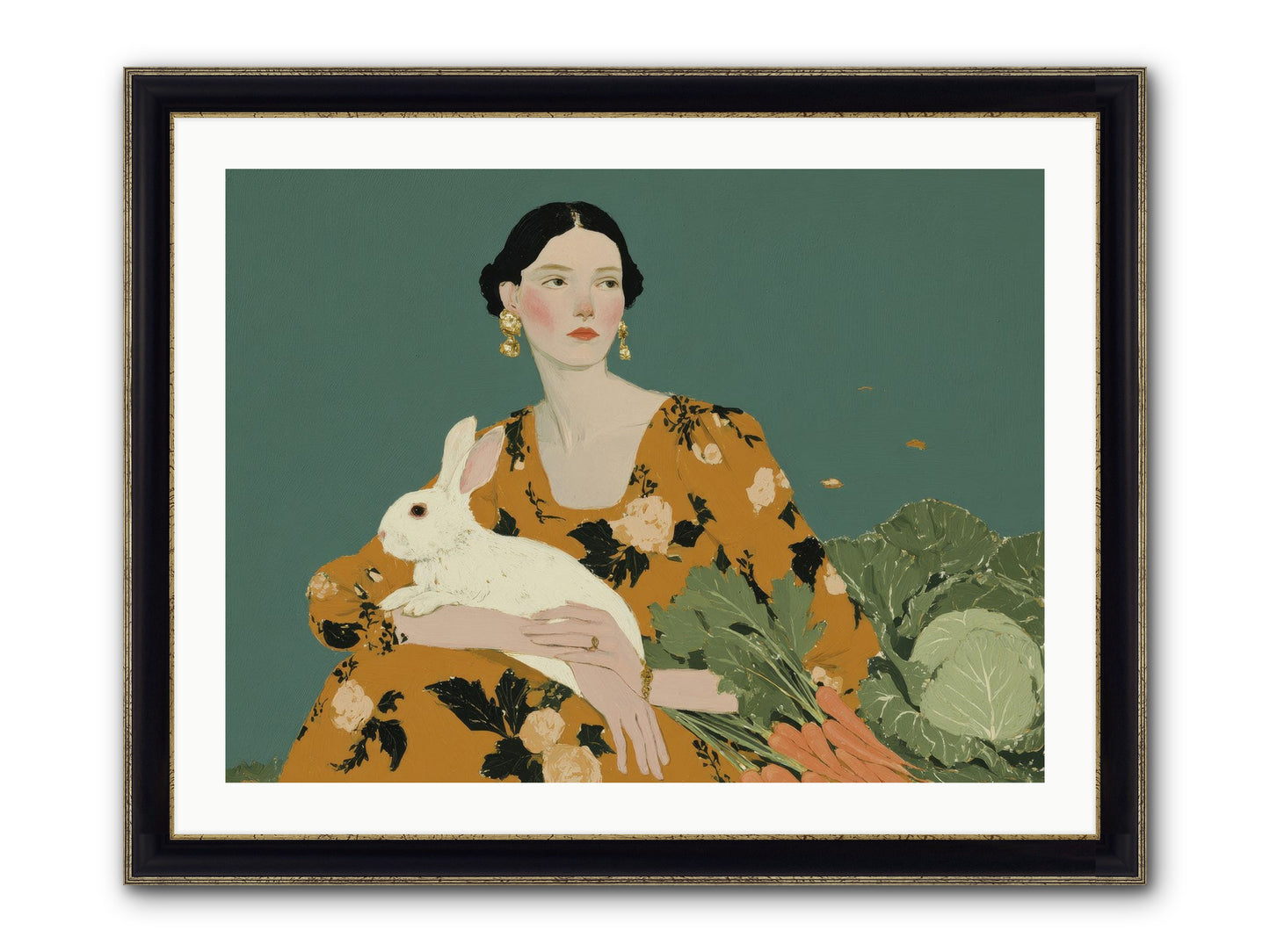 Sunlit Pause Framed Print - Black & Gold 32x24