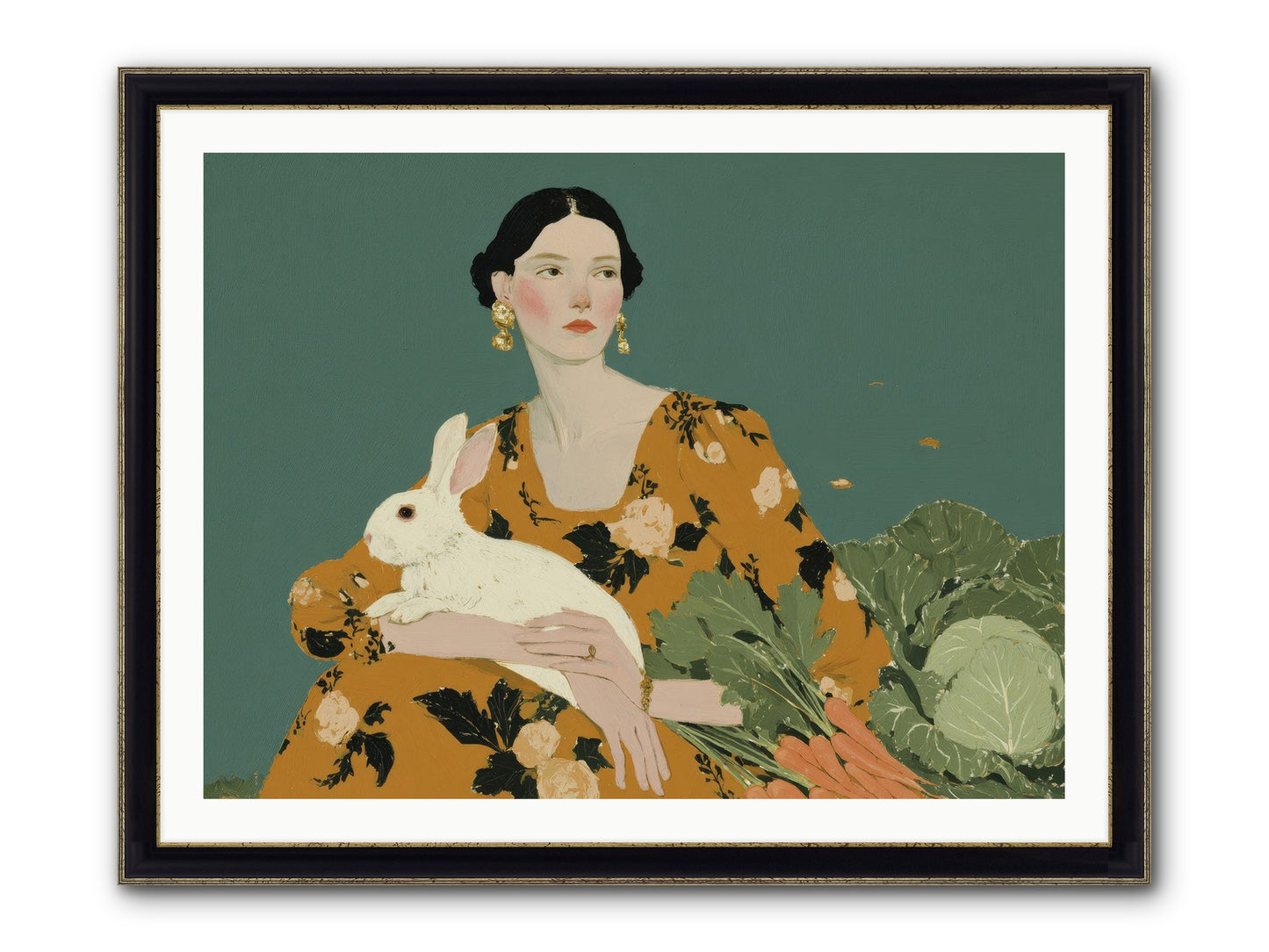 Sunlit Pause Framed Print - Black & Gold 40x30