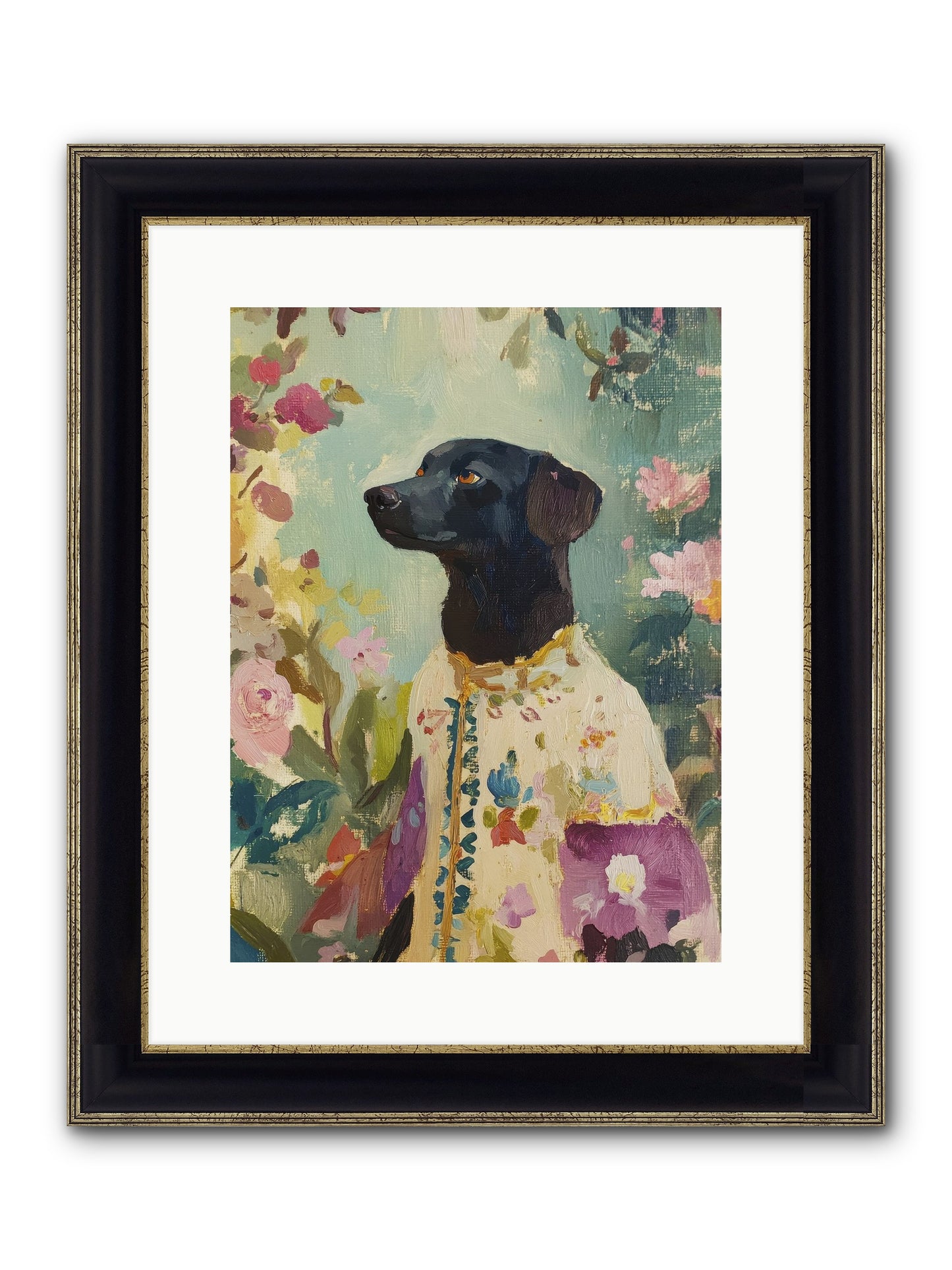 Sunny Mae Framed Print - Black & Gold 12x16