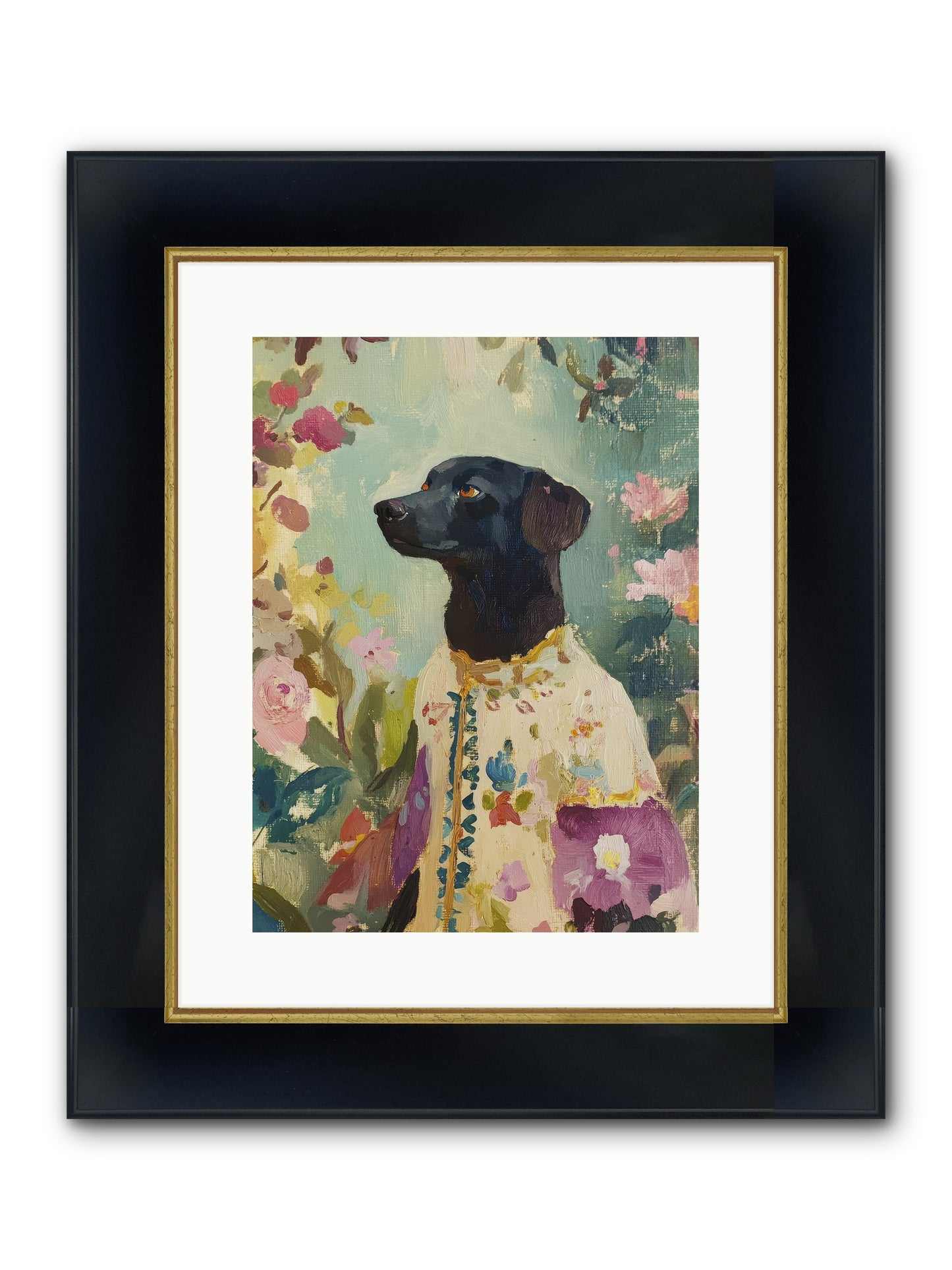 Sunny Mae Framed Print - Wide Black w/Gold 12x16