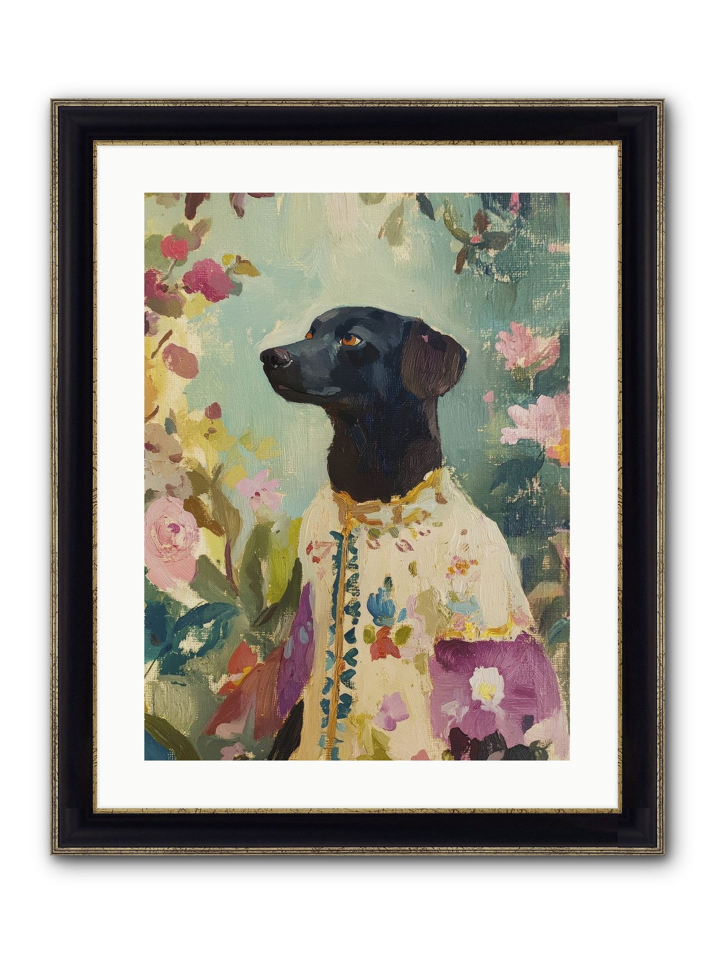 Sunny Mae Framed Print - Black & Gold 18x24