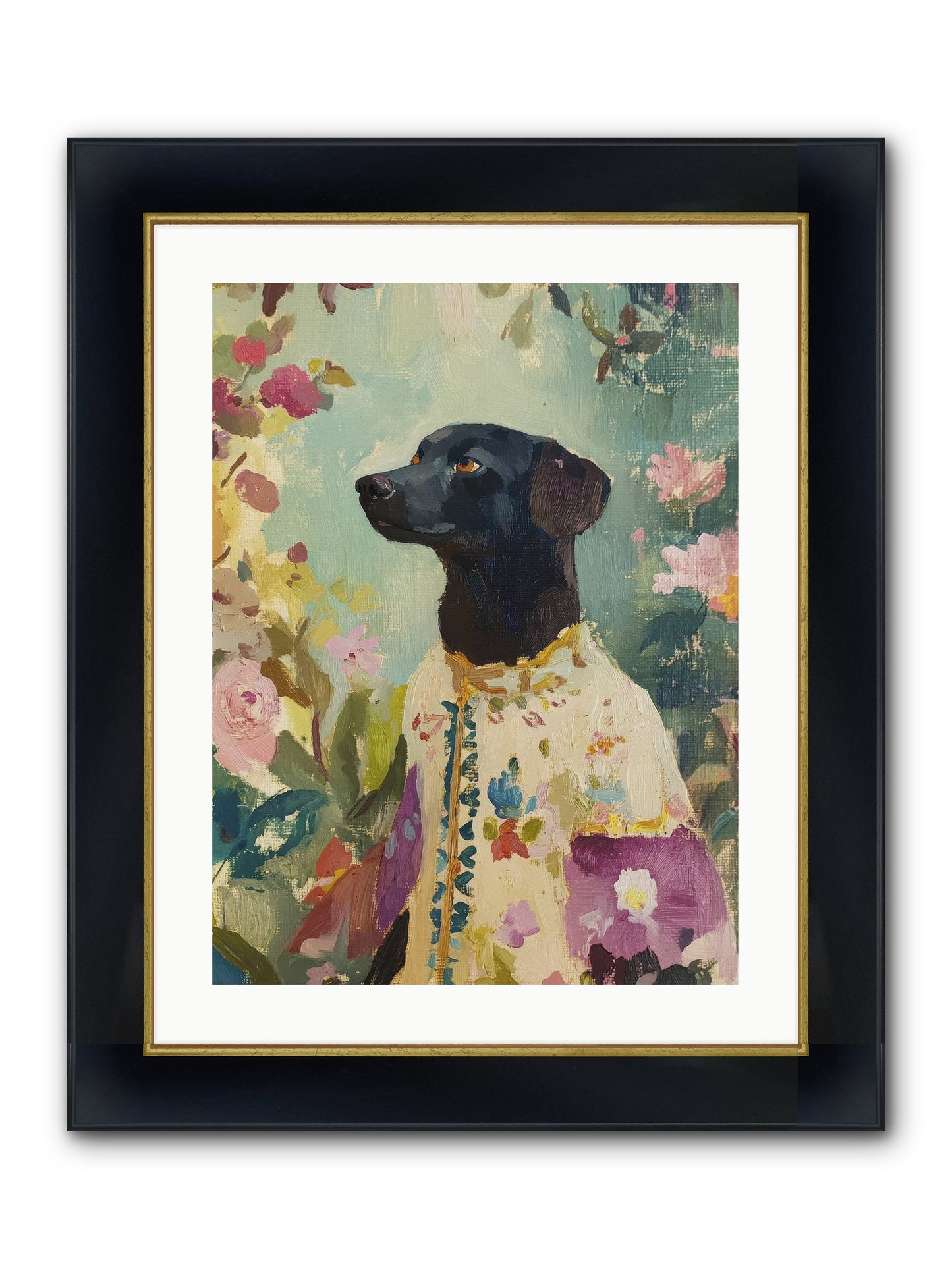 Sunny Mae Framed Print - Wide Black w/Gold 18x24