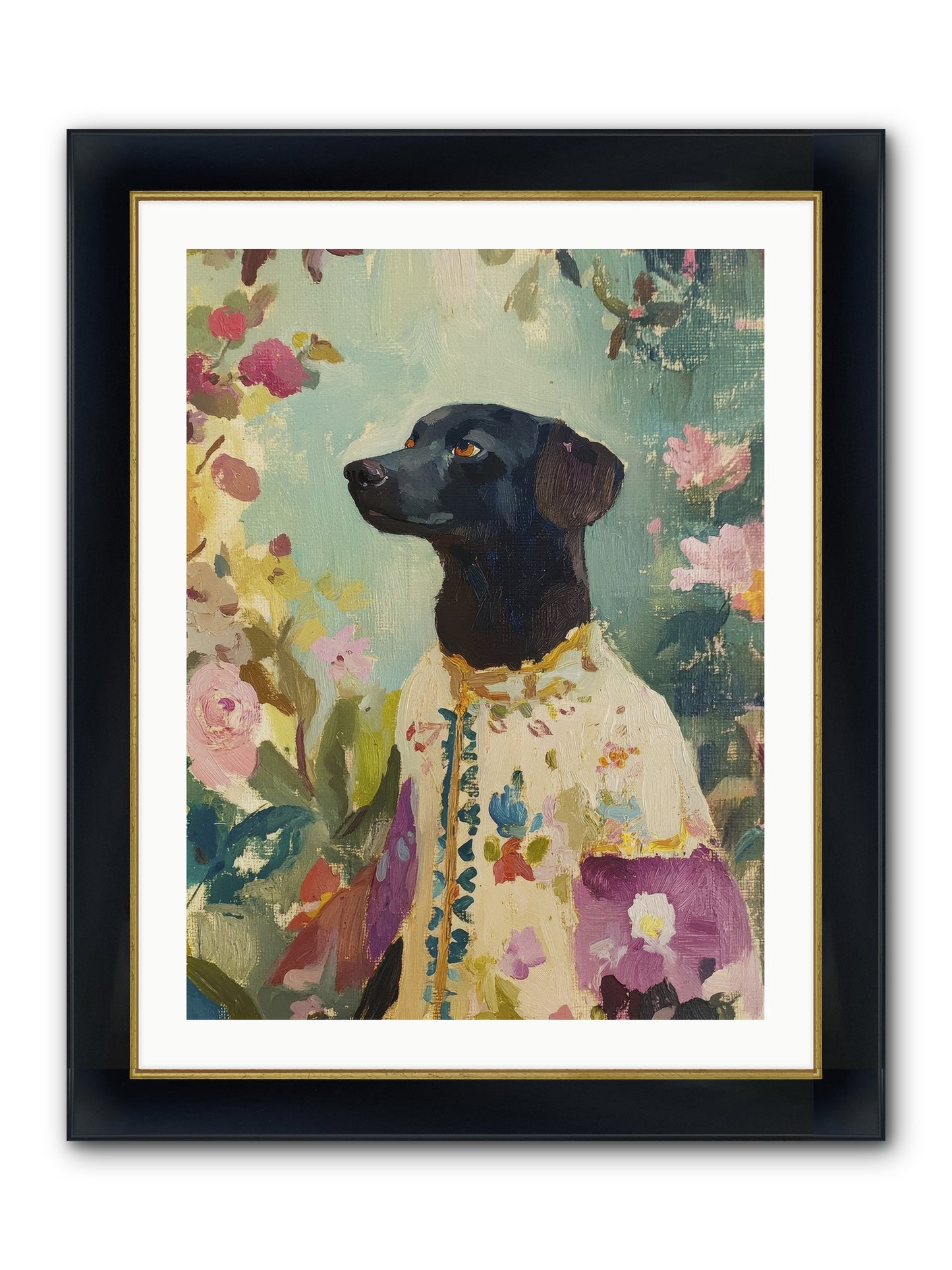 Sunny Mae Framed Print - Wide Black w/Gold 24x32