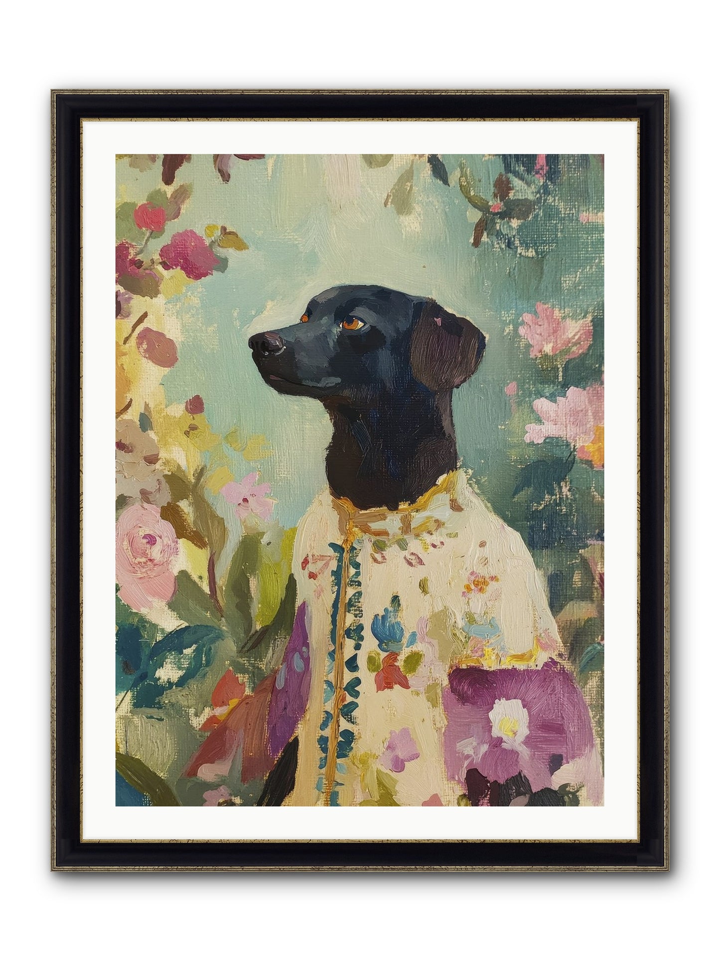 Sunny Mae Framed Print - Black & Gold 30x40