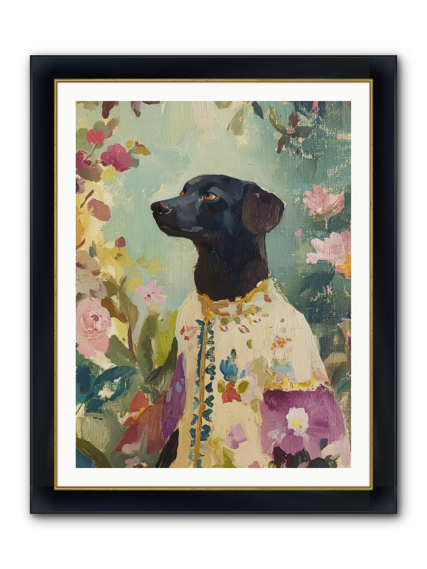 Sunny Mae Framed Print - Wide Black w/Gold 30x40