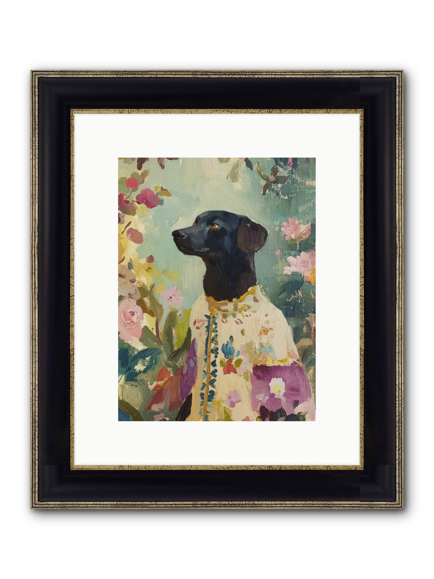 Sunny Mae Framed Print - Black & Gold 9x12