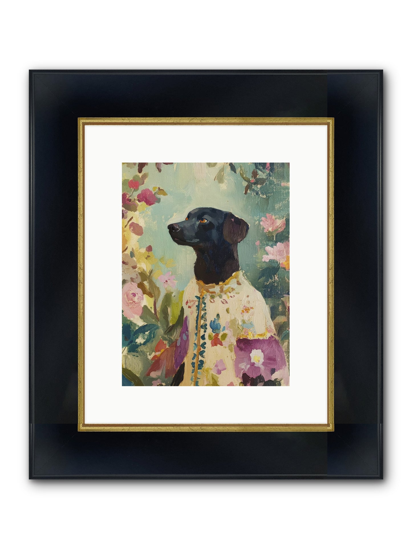 Sunny Mae Framed Print - Wide Black w/Gold 9x12