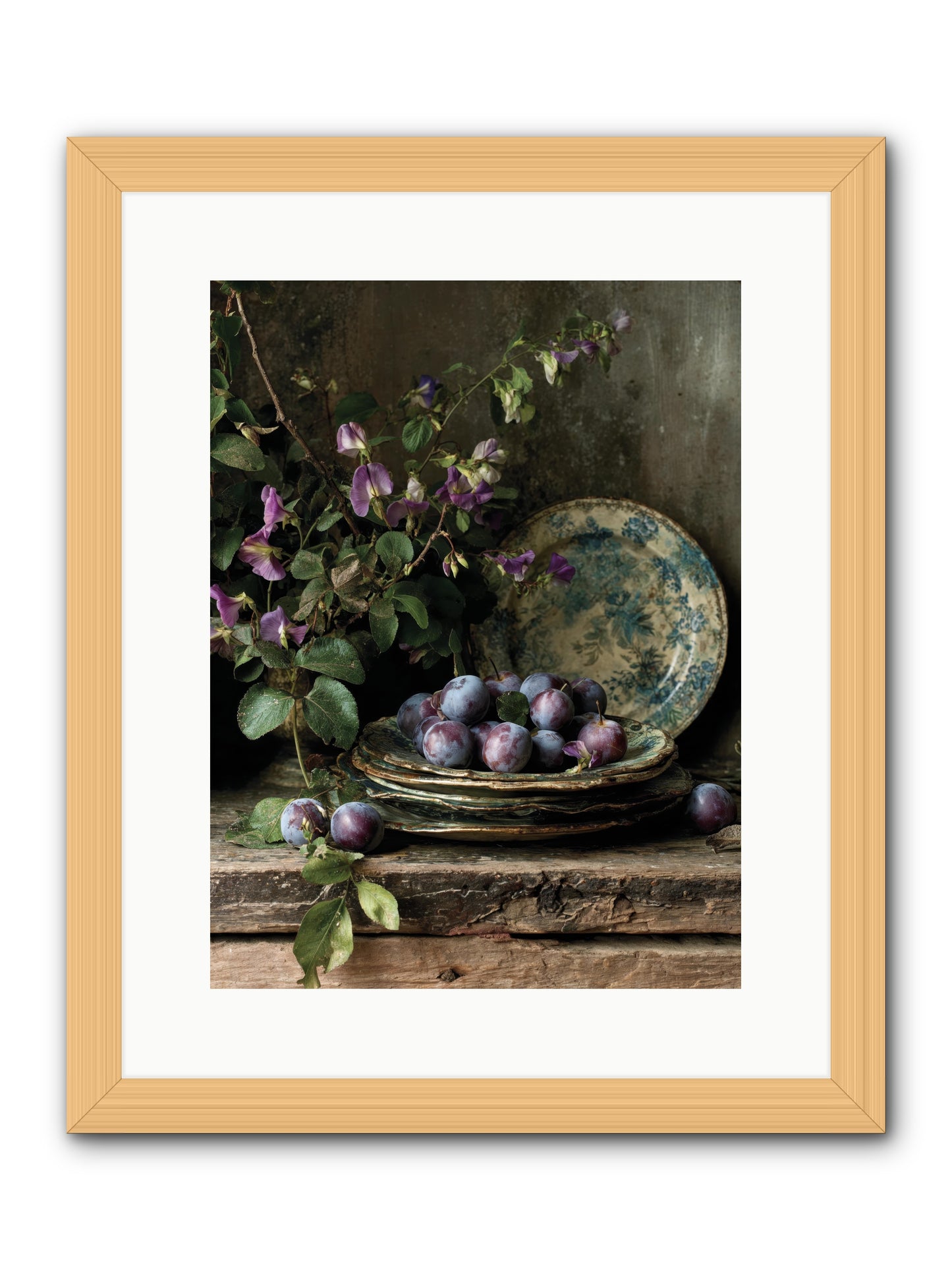 sunrise -- Framed Print - Natural 12x16