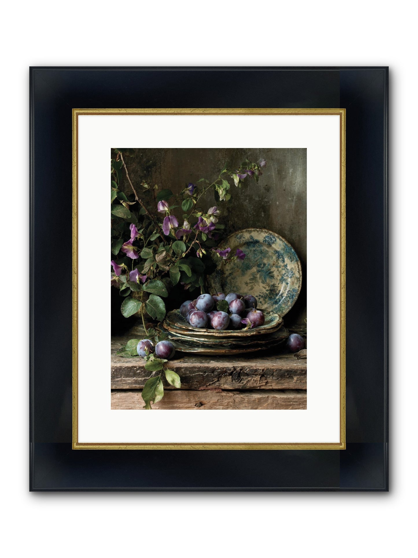 Sunrise Framed Print - Wide Black w/Gold 12x16