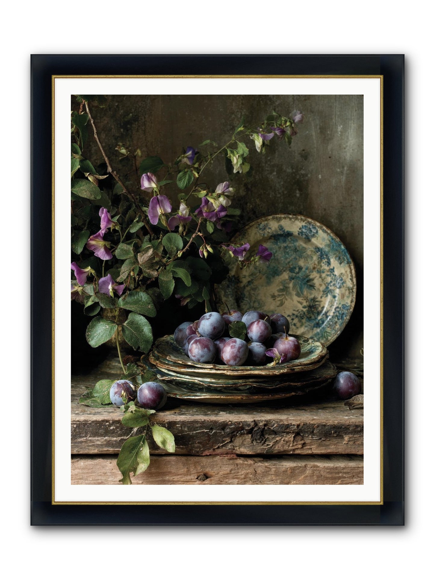 Sunrise Framed Print - Wide Black w/Gold 36x48