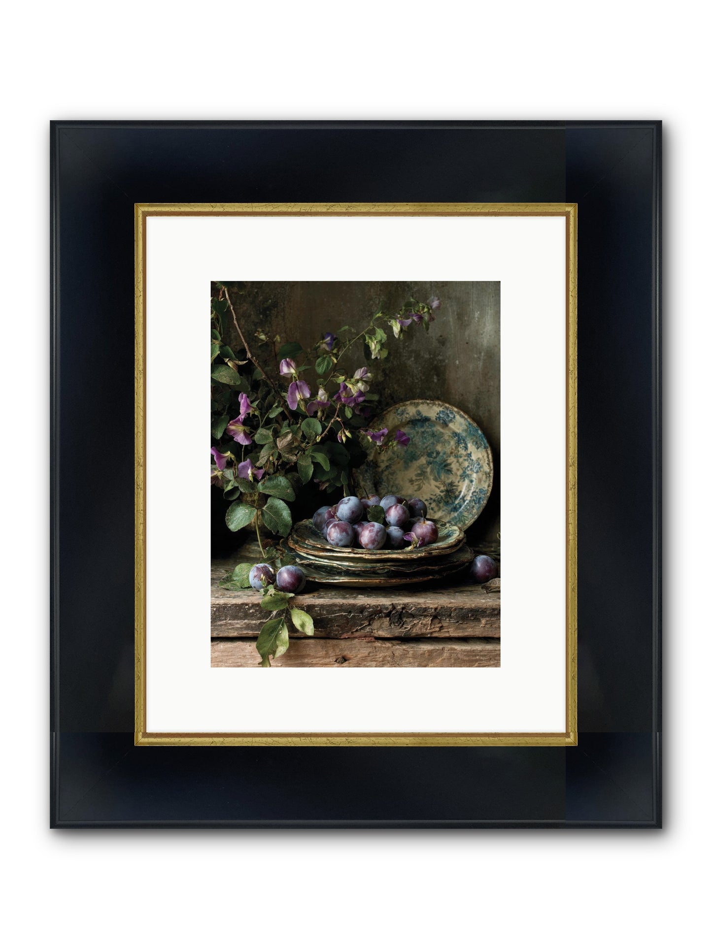 Sunrise Framed Print - Wide Black w/Gold 9x12