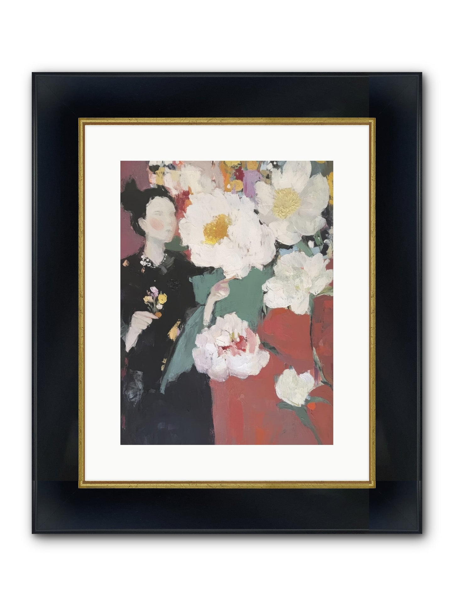 Sunrise Stroll Framed Print - Wide Black w/Gold 12x16