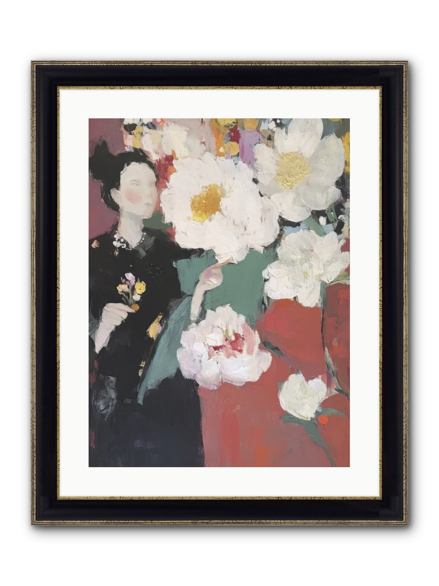 Sunrise Stroll Framed Print - Black & Gold 18x24