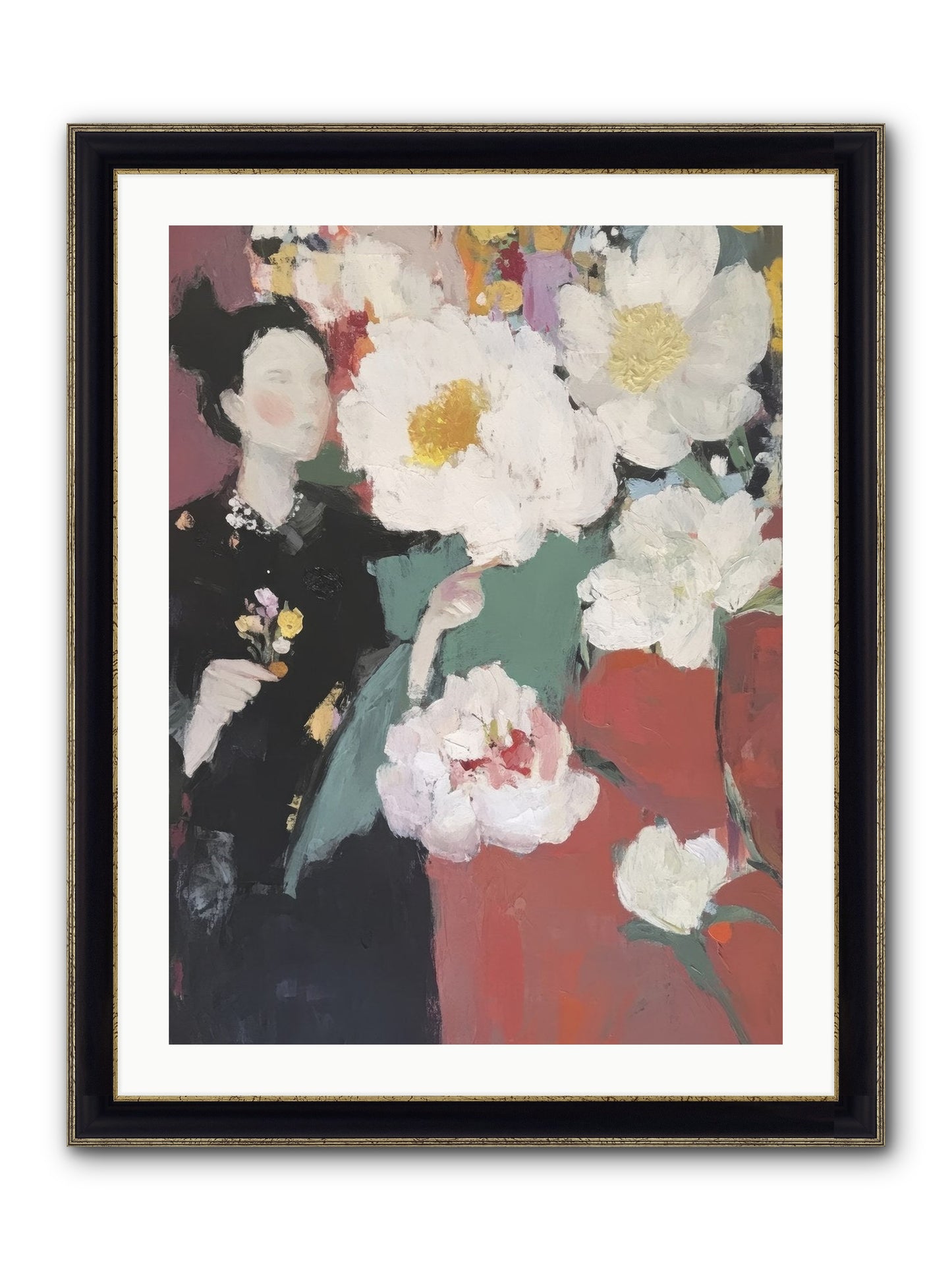 Sunrise Stroll Framed Print - Black & Gold 24x32