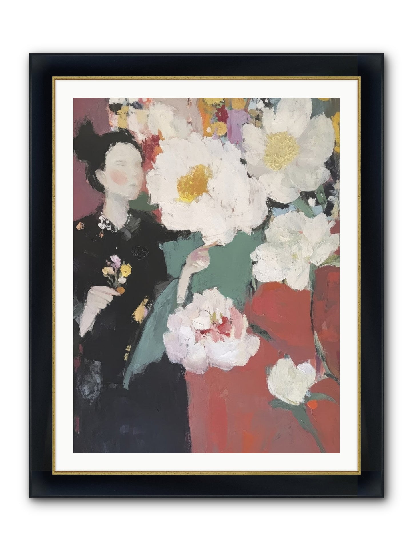 Sunrise Stroll Framed Print - Wide Black w/Gold 30x40