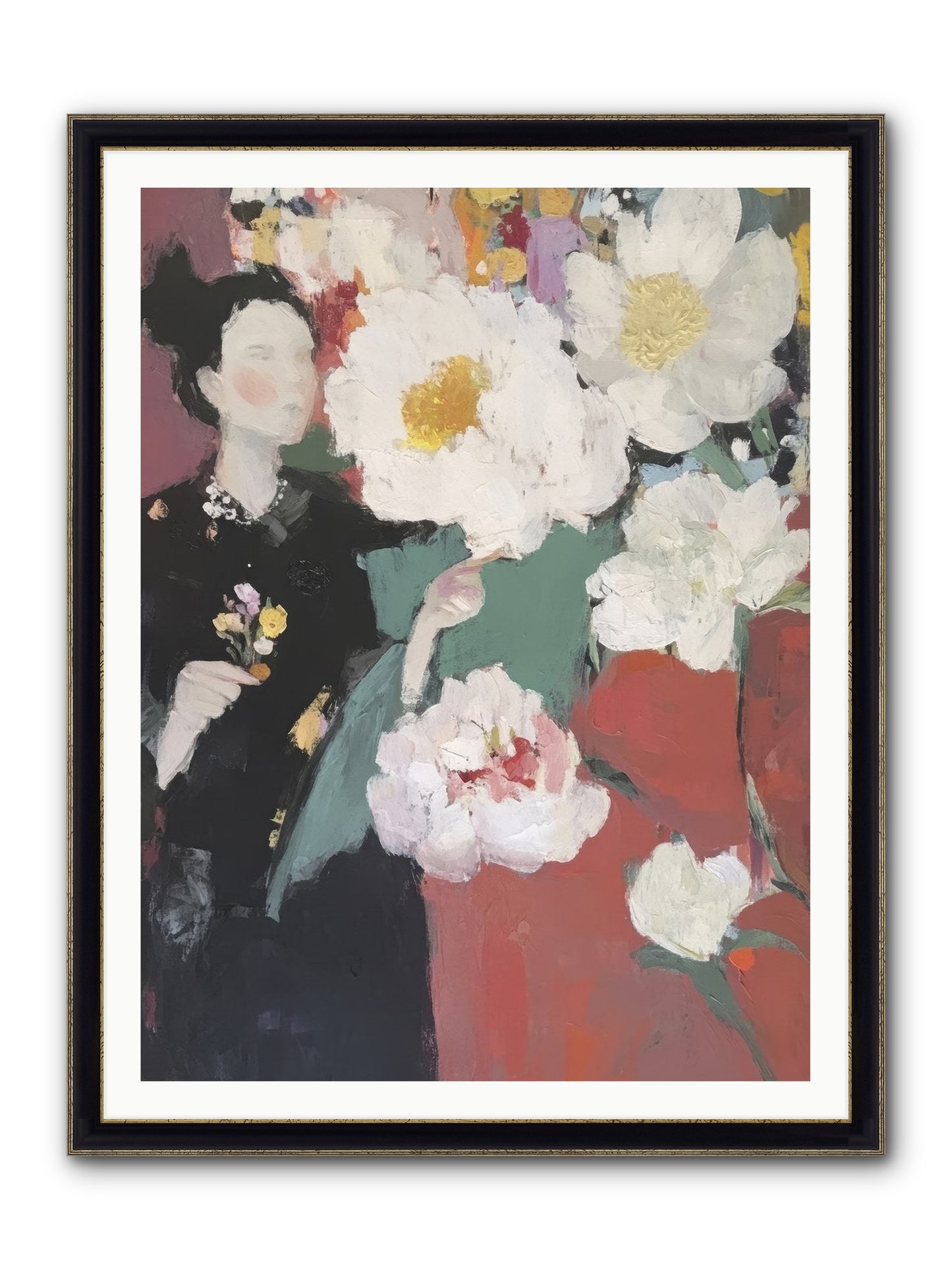 Sunrise Stroll Framed Print - Black & Gold 36x48