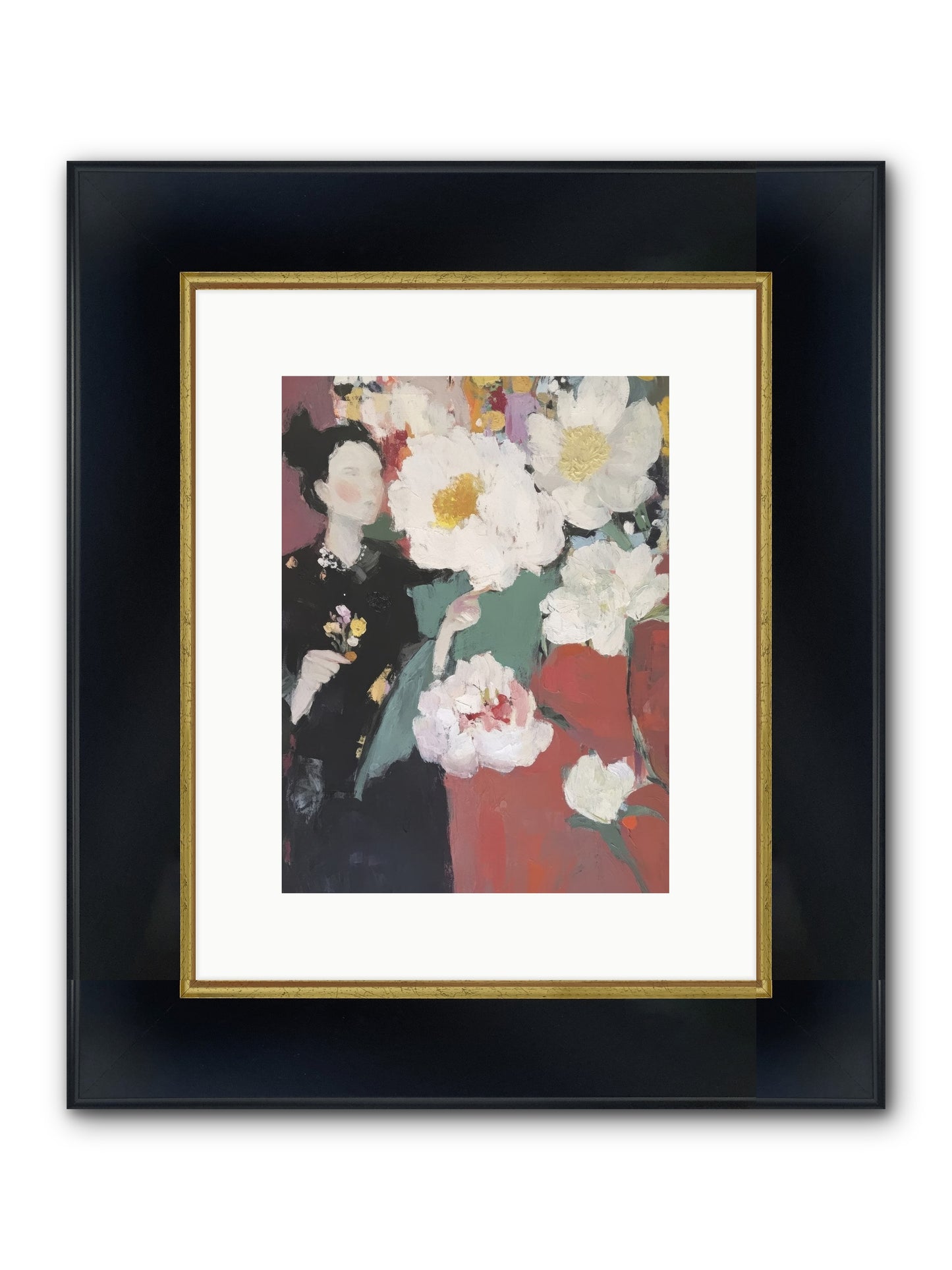 Sunrise Stroll Framed Print - Wide Black w/Gold 9x12