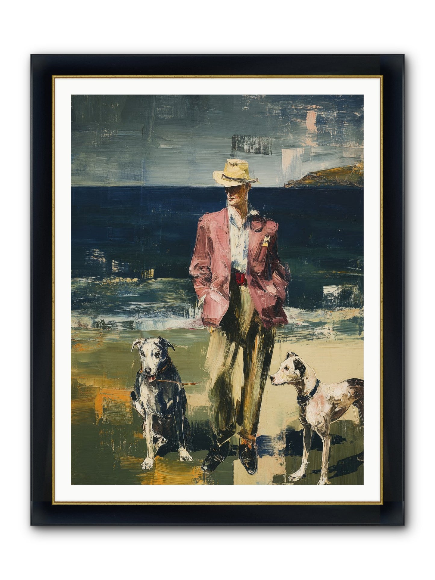 Sunset Captured Framed Print - Wide Black w/Gold 36x48