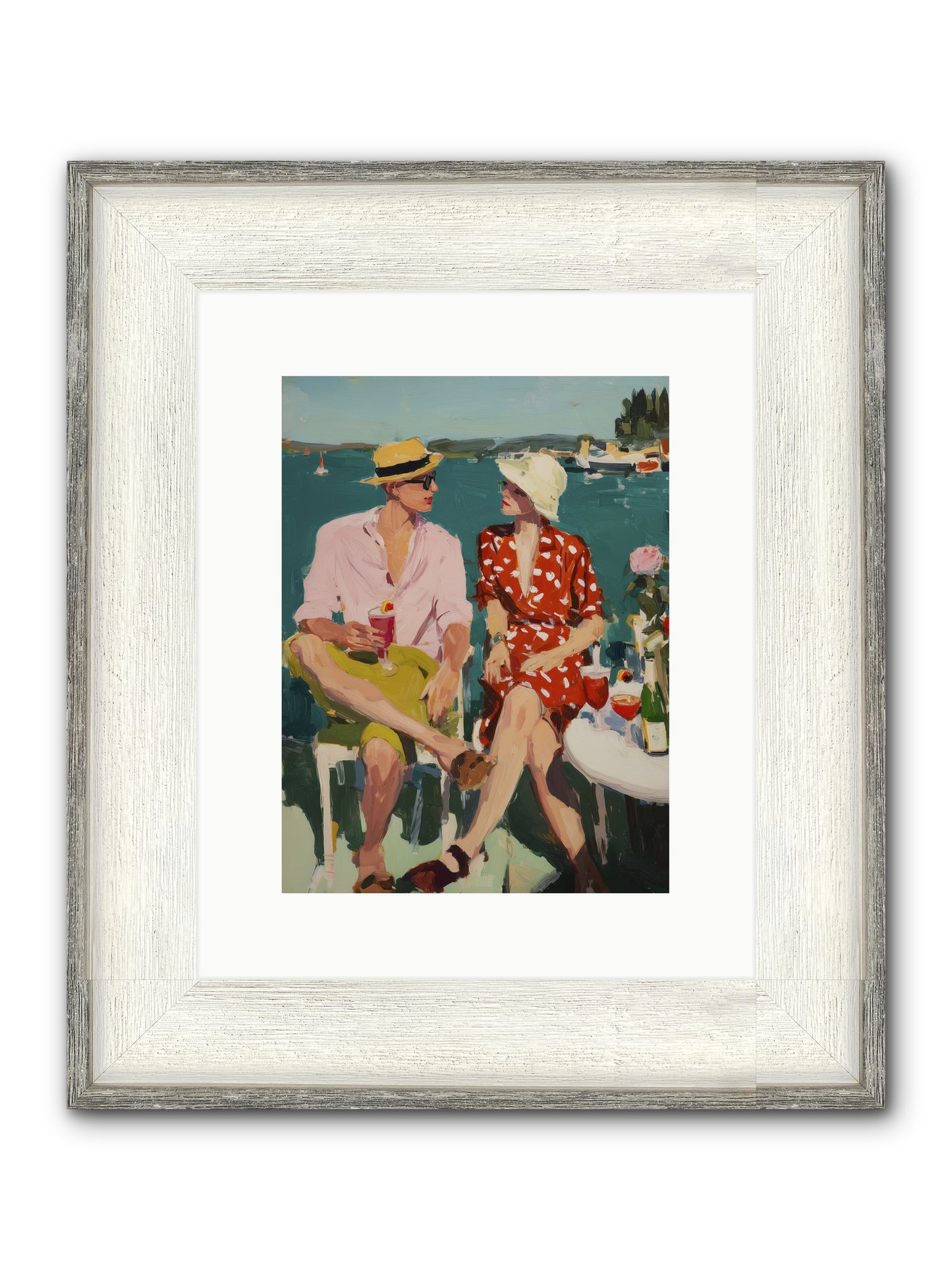 Sunset Cheers Framed Print - Driftwood White 9x12