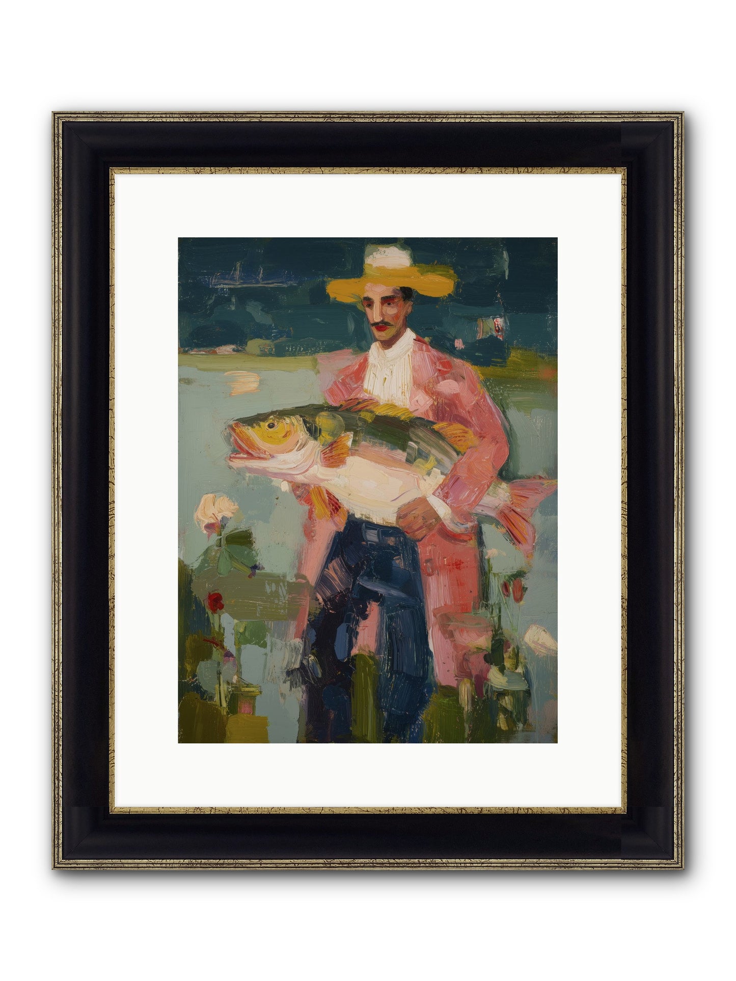 Sunset Feast Framed Print - Black & Gold 12x16