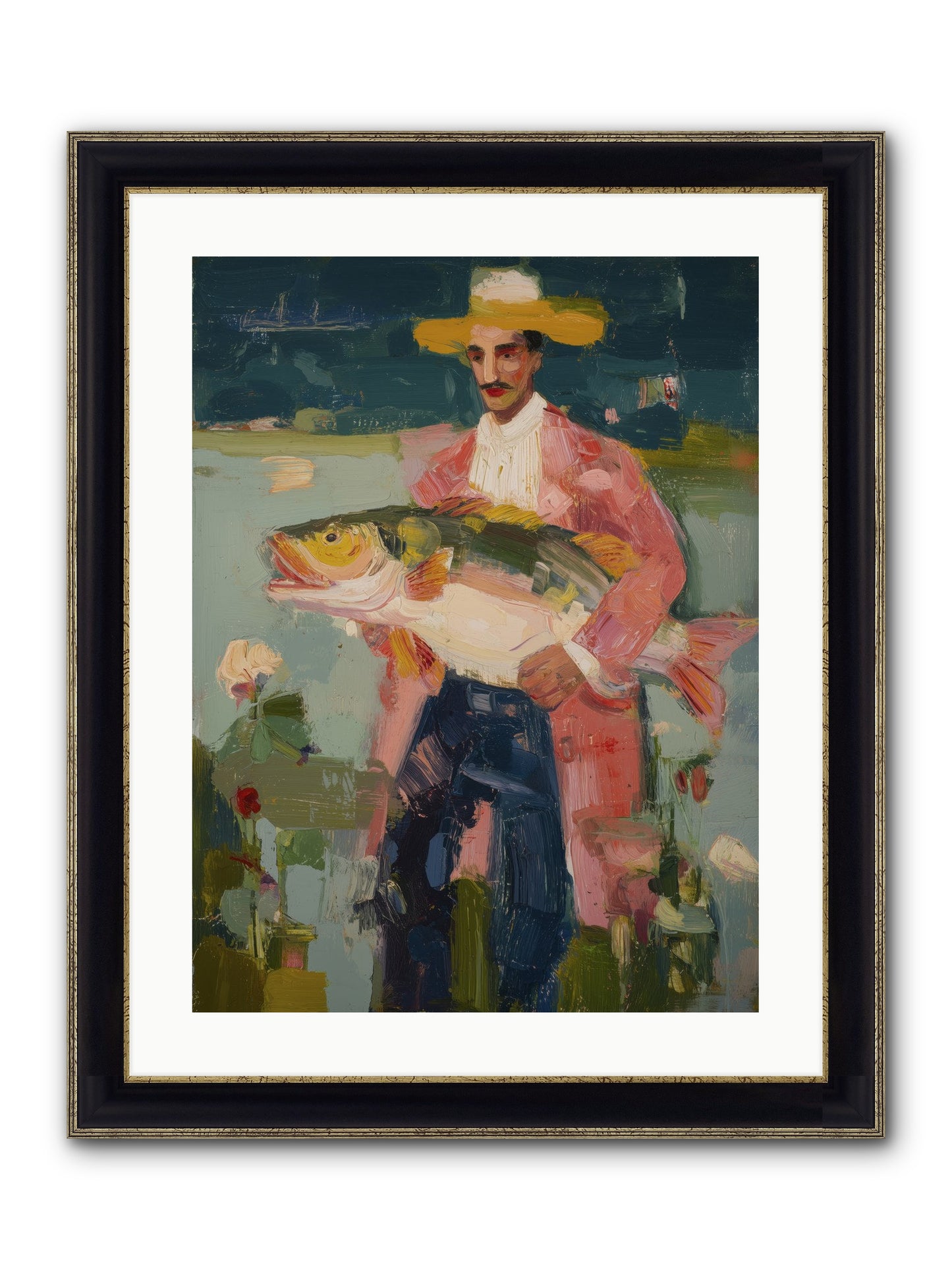Sunset Feast Framed Print - Black & Gold 18x24