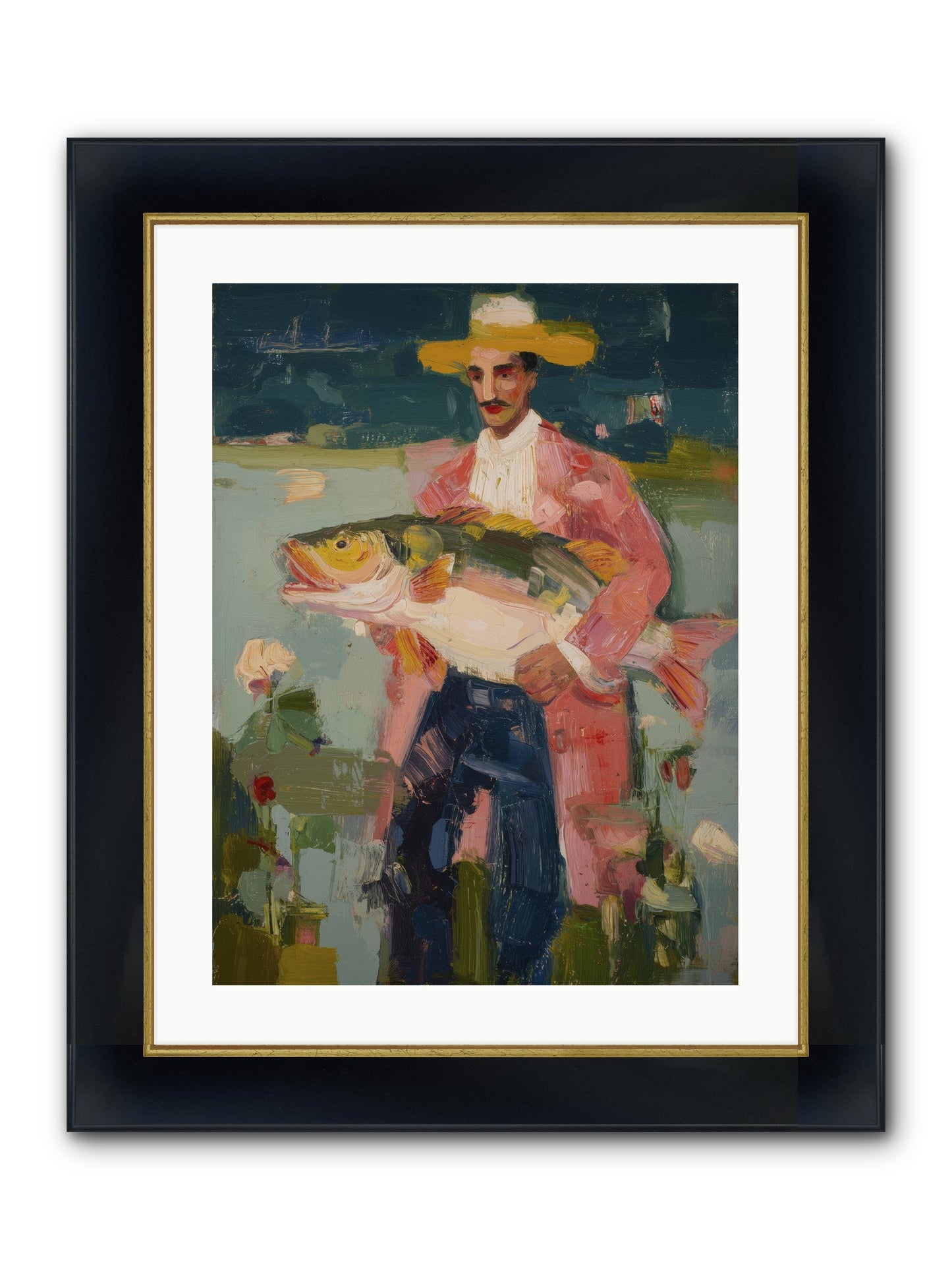 Sunset Feast Framed Print - Wide Black w/Gold 18x24