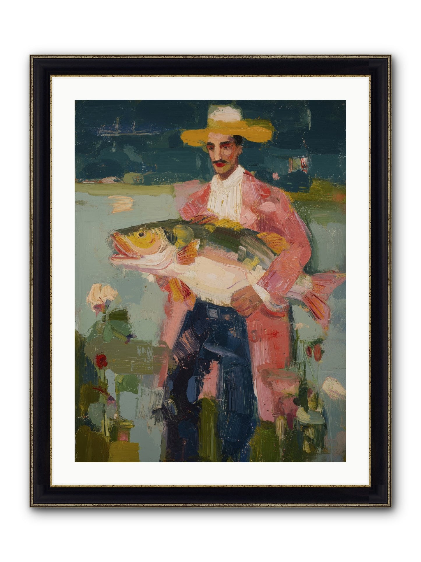 Sunset Feast Framed Print - Black & Gold 24x32