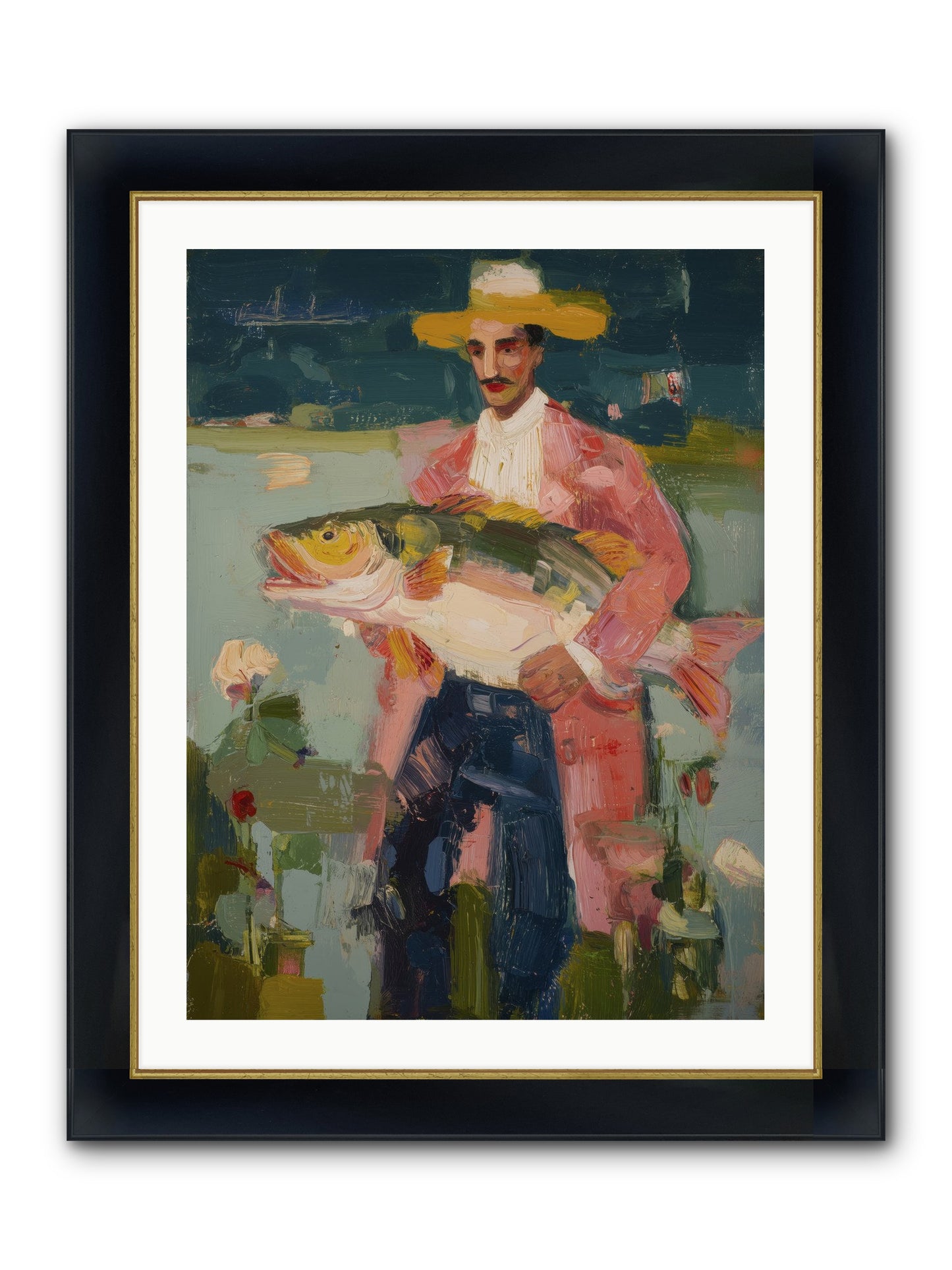 Sunset Feast Framed Print - Wide Black w/Gold 24x32