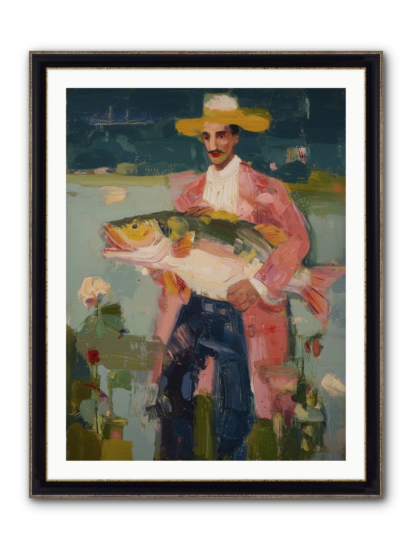 Sunset Feast Framed Print - Black & Gold 30x40