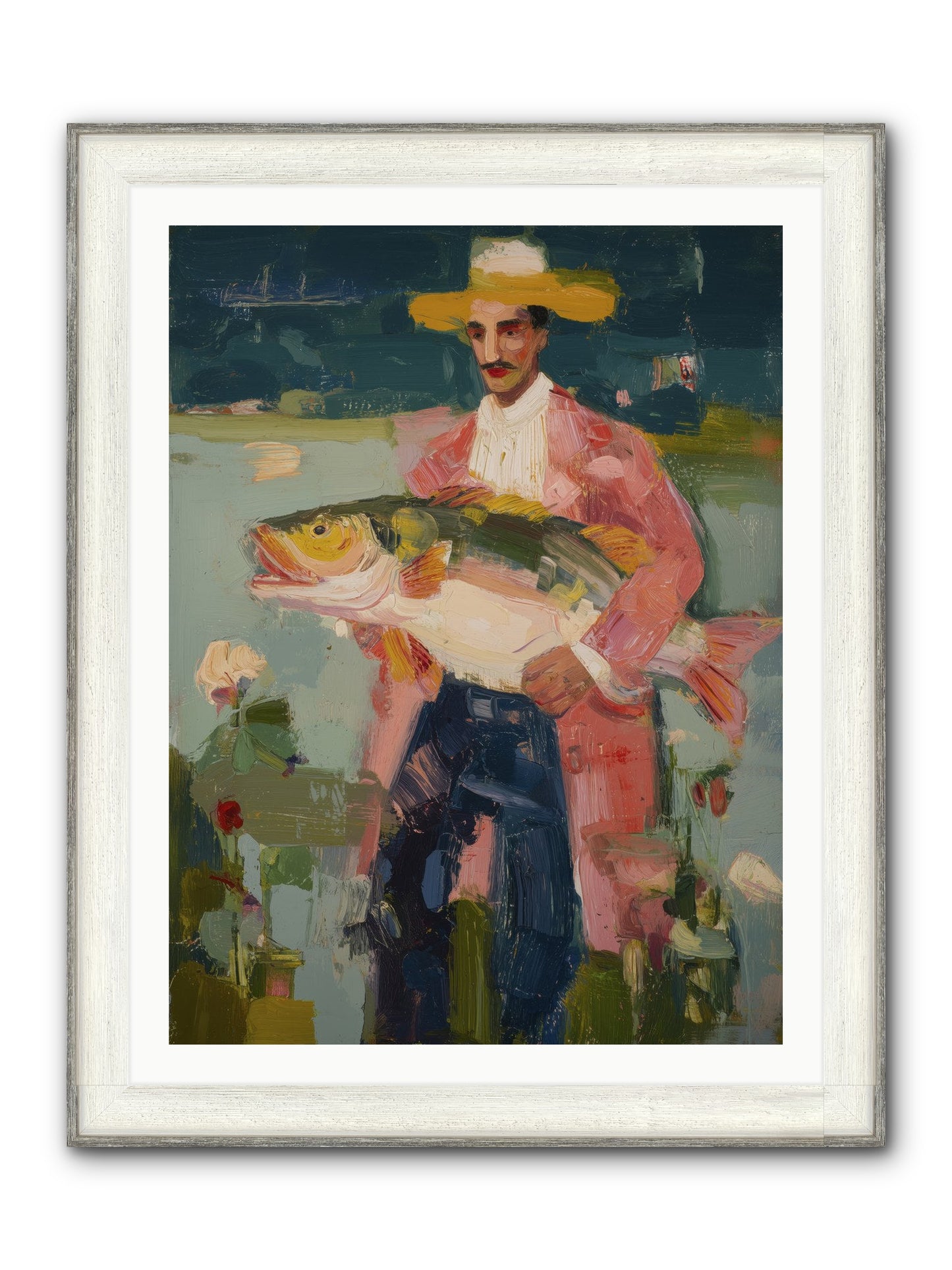 Sunset Feast Framed Print - Driftwood White 30x40
