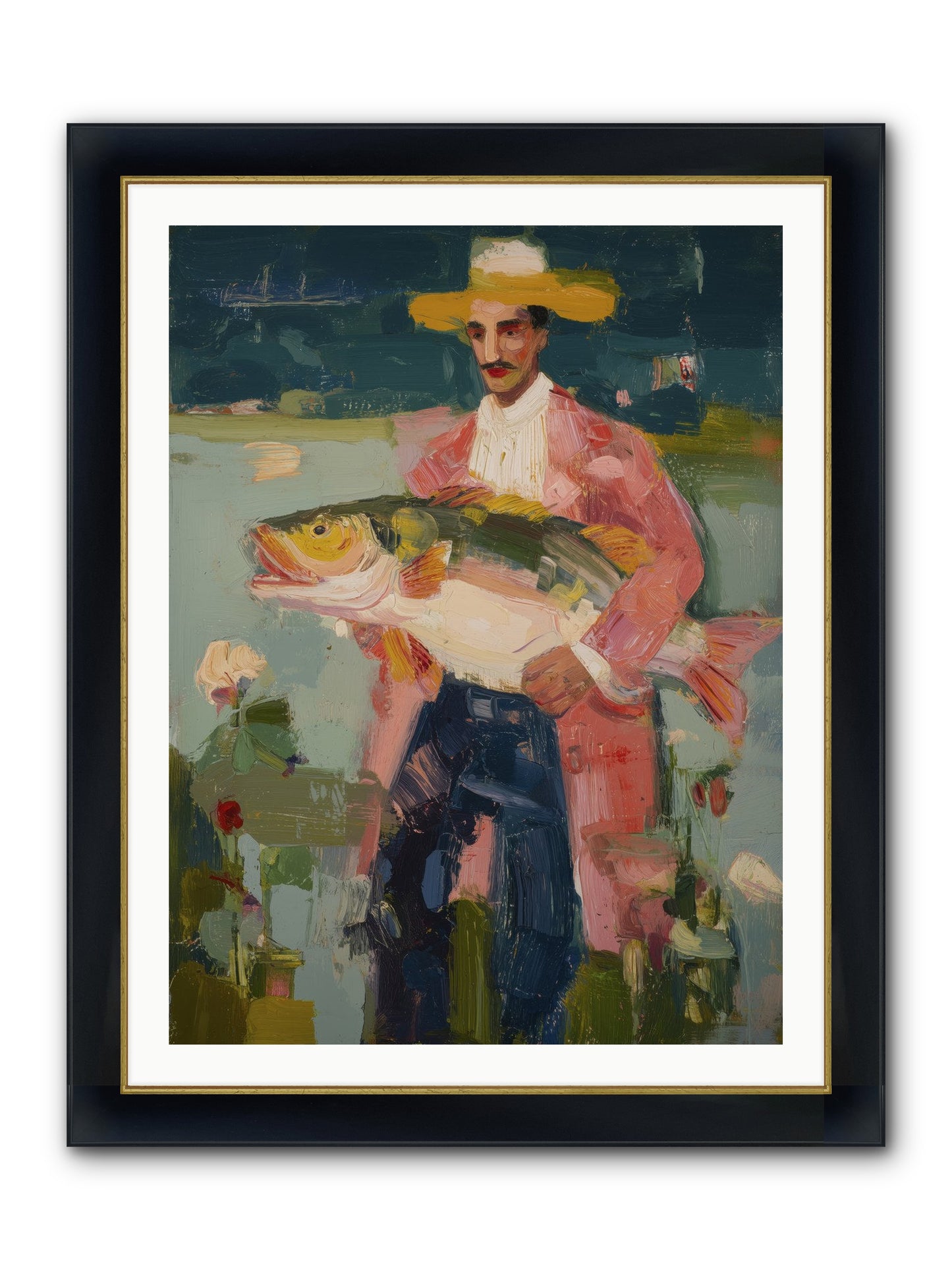 Sunset Feast Framed Print - Wide Black w/Gold 30x40