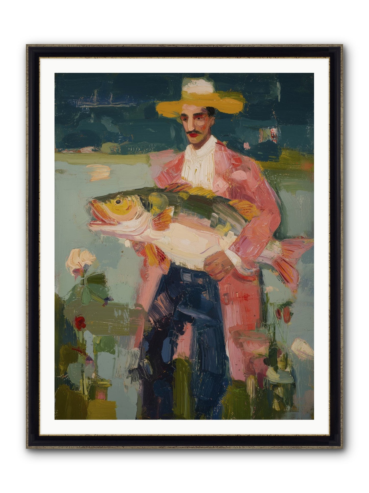 Sunset Feast Framed Print - Black & Gold 36x48