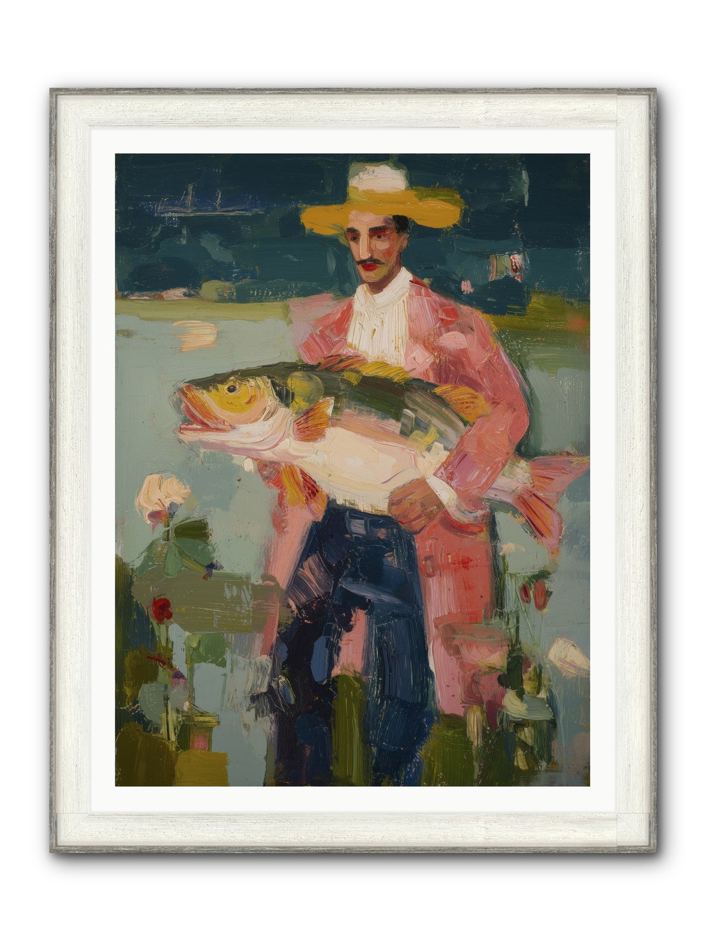 Sunset Feast Framed Print - Driftwood White 36x48