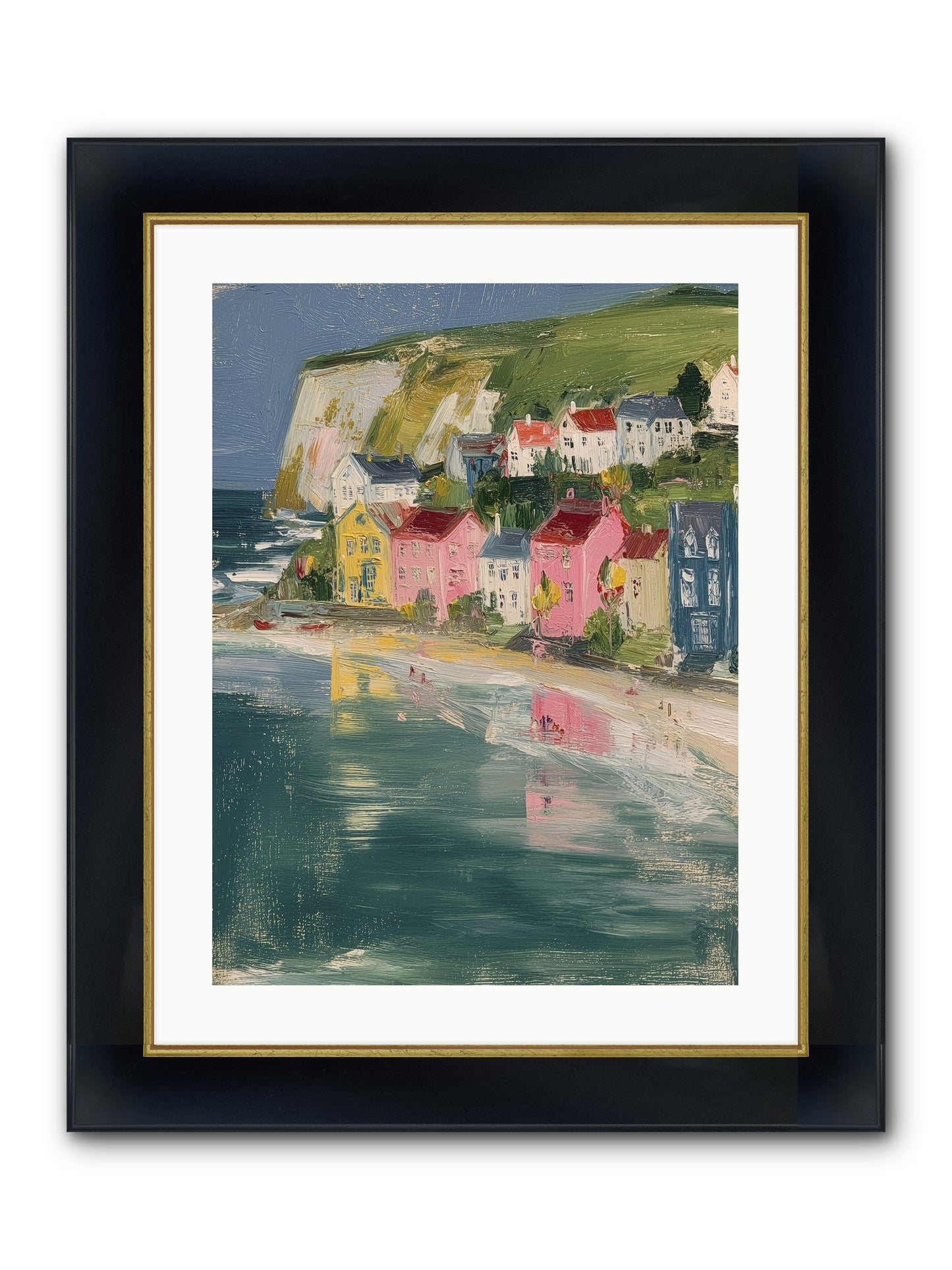 Sunset Hues Framed Print - Wide Black w/Gold 18x24