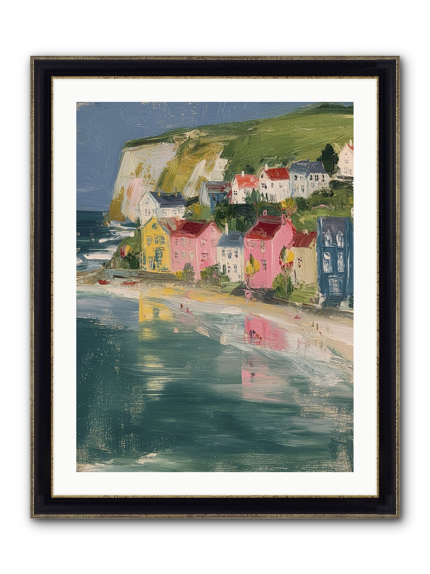 Sunset Hues Framed Print - Black & Gold 24x32
