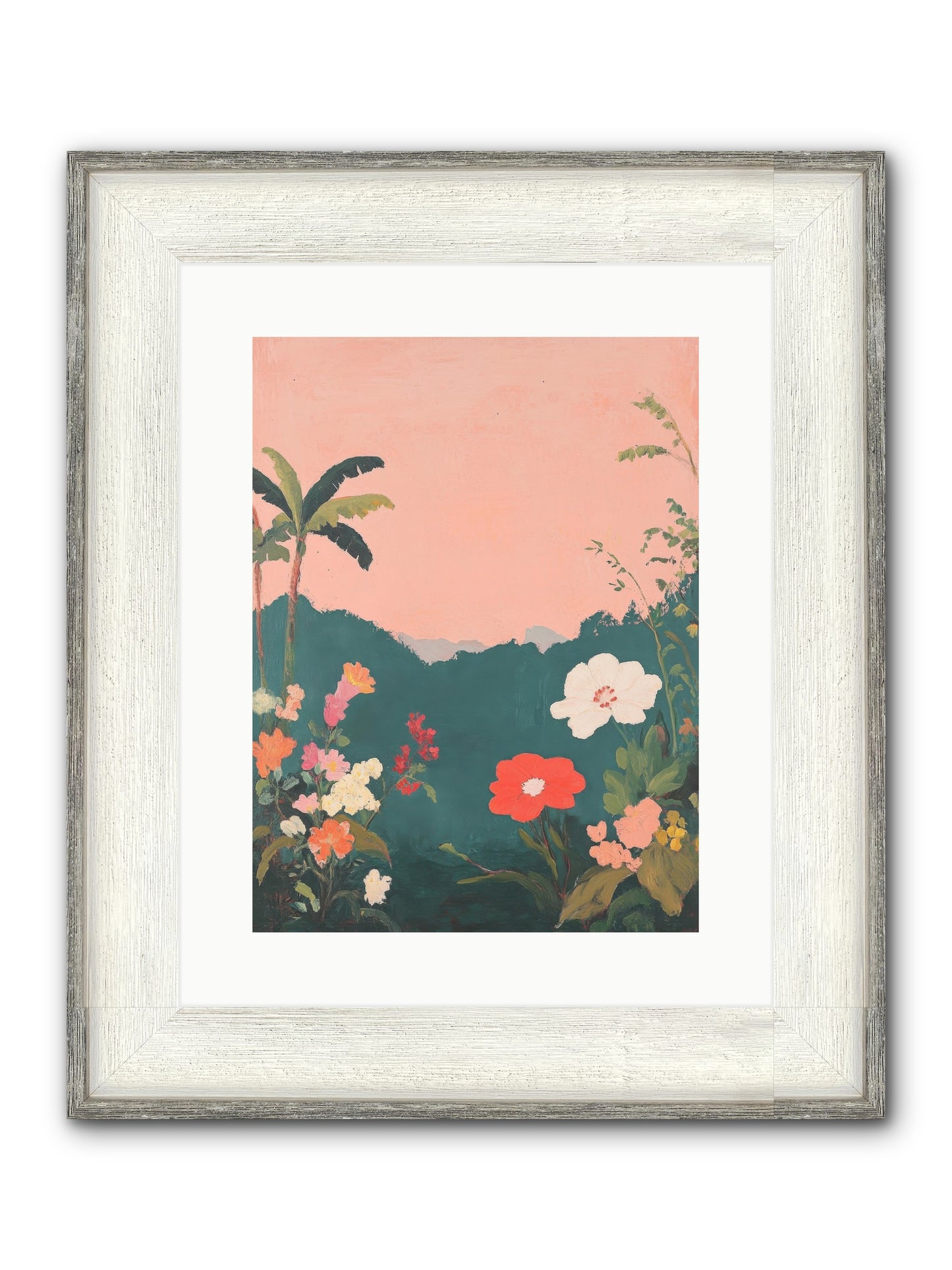 Sunset Marmalade Framed Print - Driftwood White 12x16