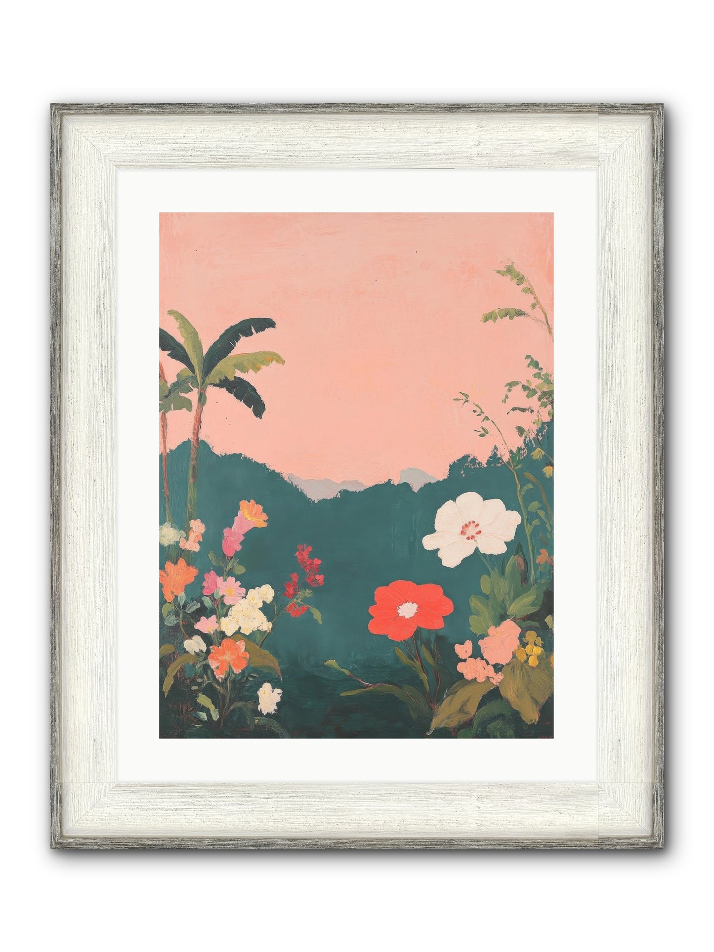 Sunset Marmalade Framed Print - Driftwood White 18x24