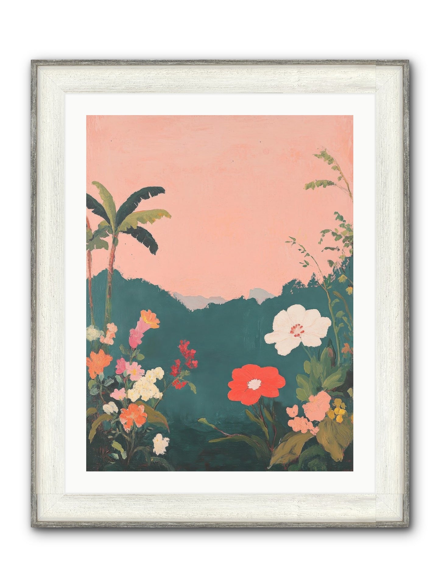 Sunset Marmalade Framed Print - Driftwood White 24x32