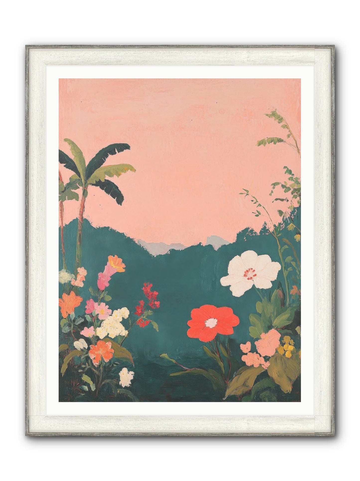 Sunset Marmalade Framed Print - Driftwood White 36x48