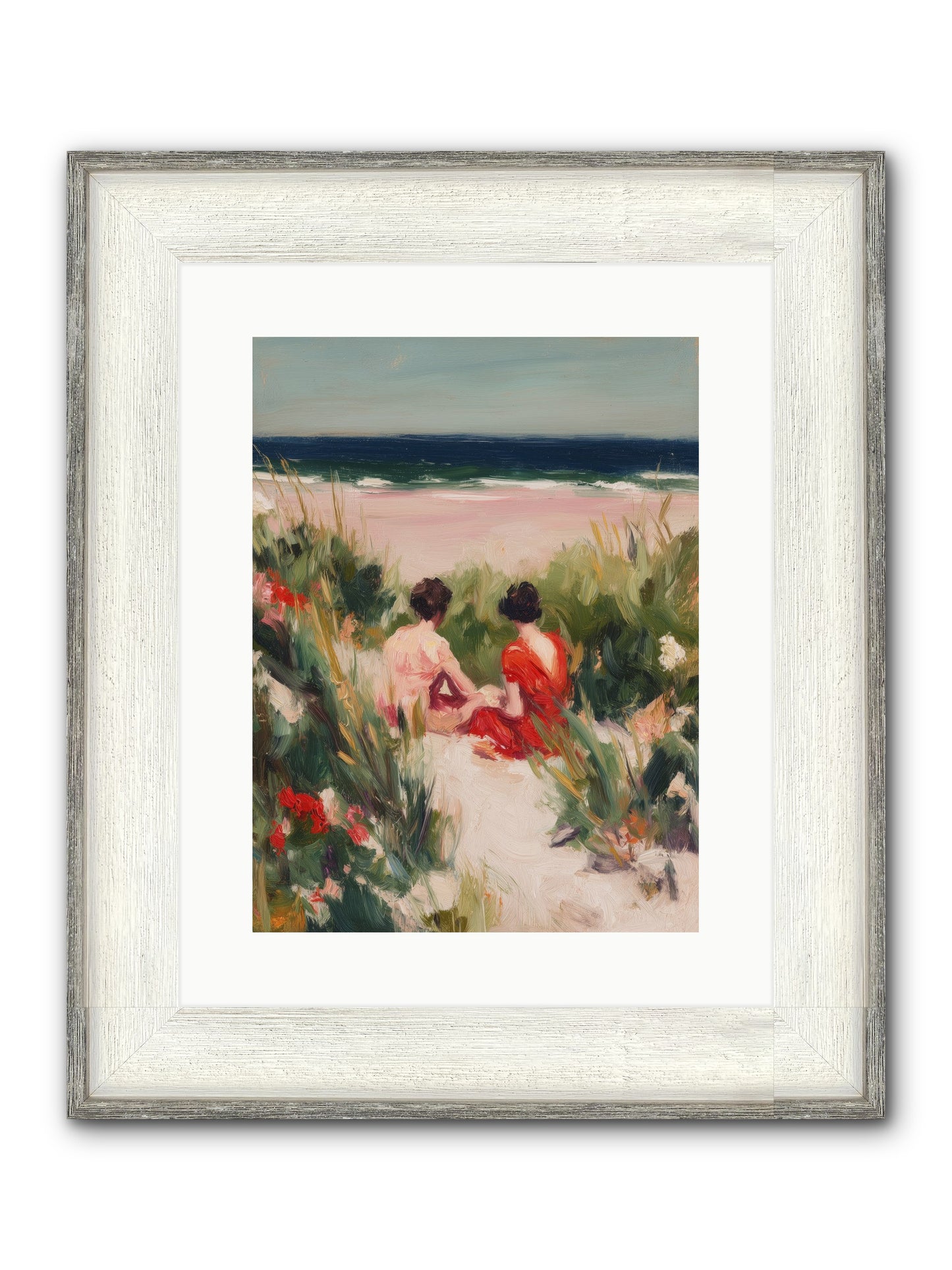 Sunset Reflection Framed Print - Driftwood White 12x16