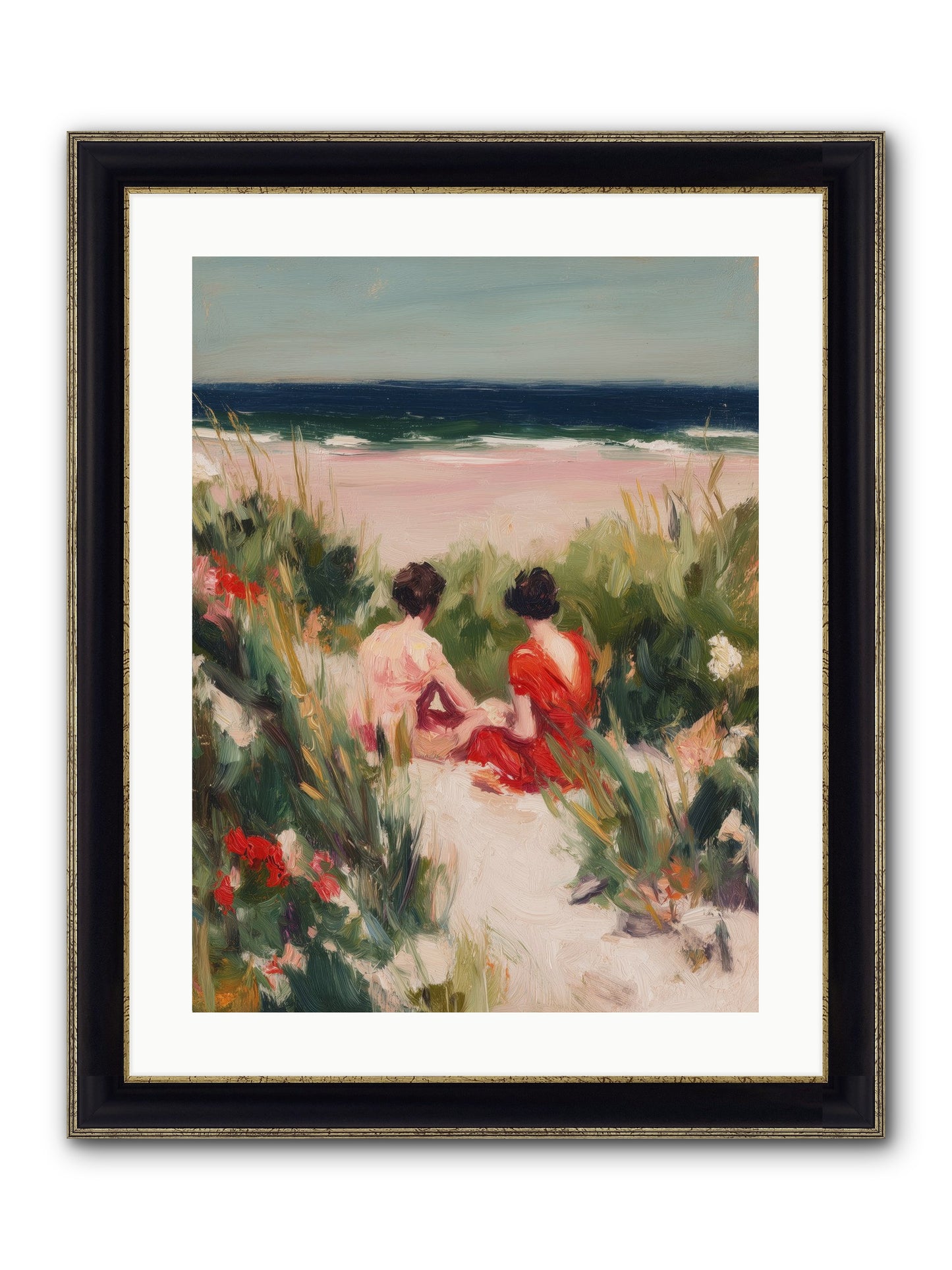 Sunset Reflection Framed Print - Black & Gold 18x24
