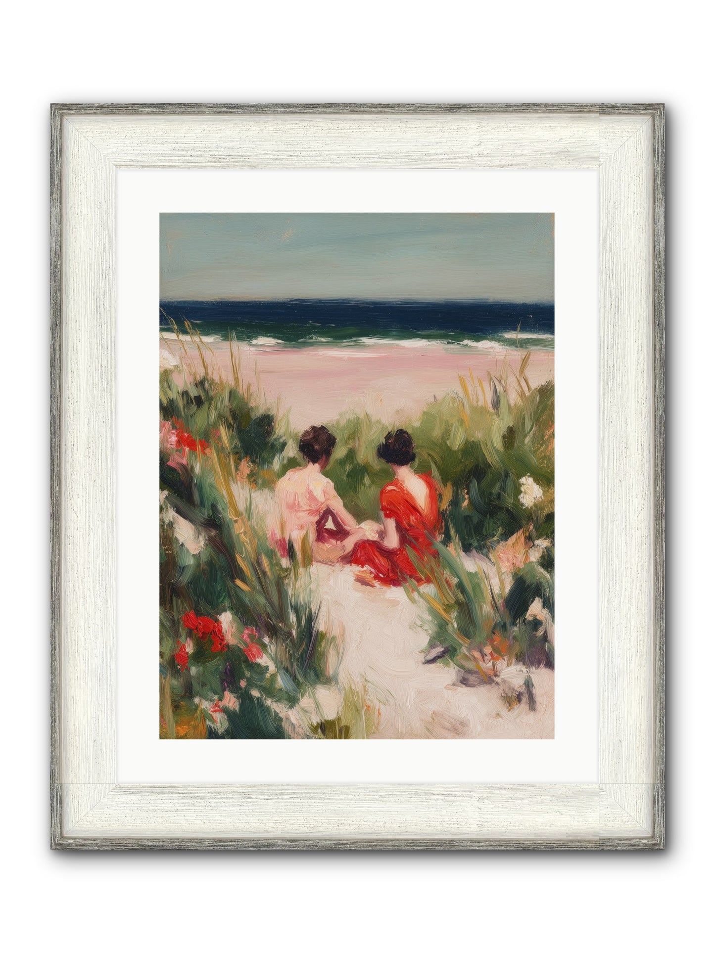 Sunset Reflection Framed Print - Driftwood White 18x24