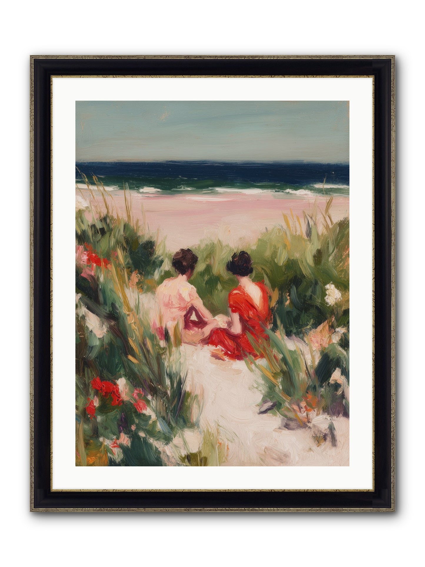 Sunset Reflection Framed Print - Black & Gold 24x32