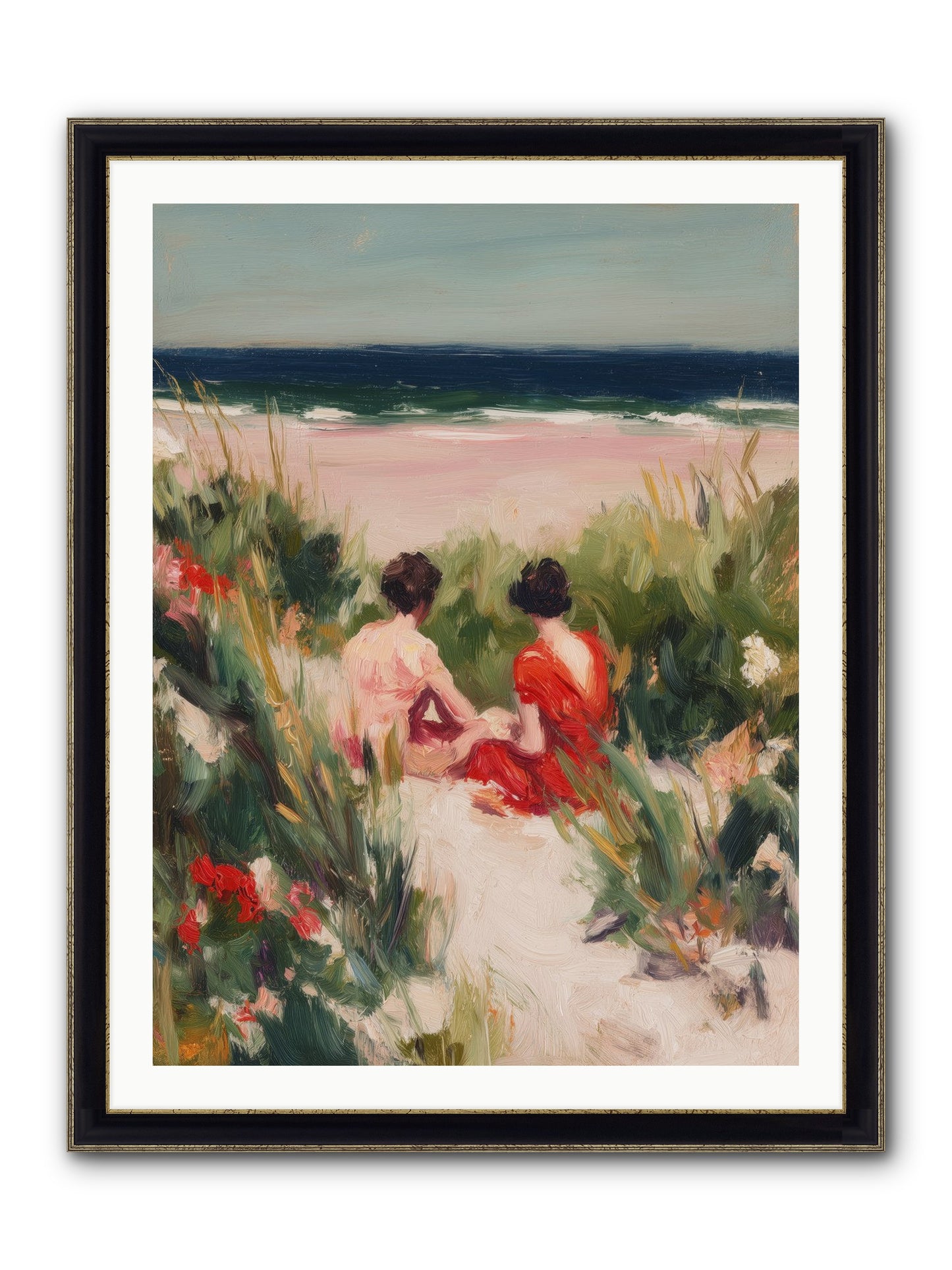 Sunset Reflection Framed Print - Black & Gold 30x40