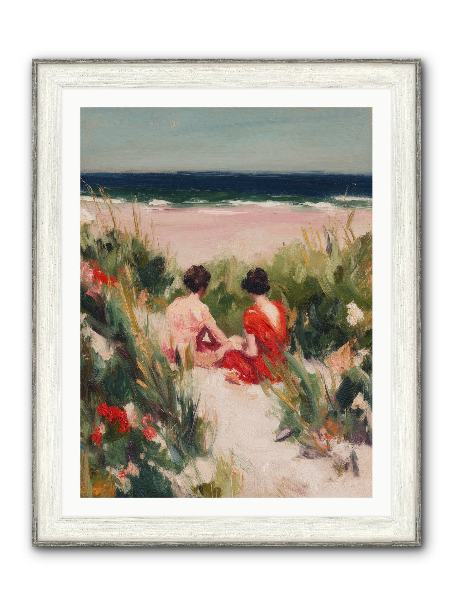 Sunset Reflection Framed Print - Driftwood White 30x40