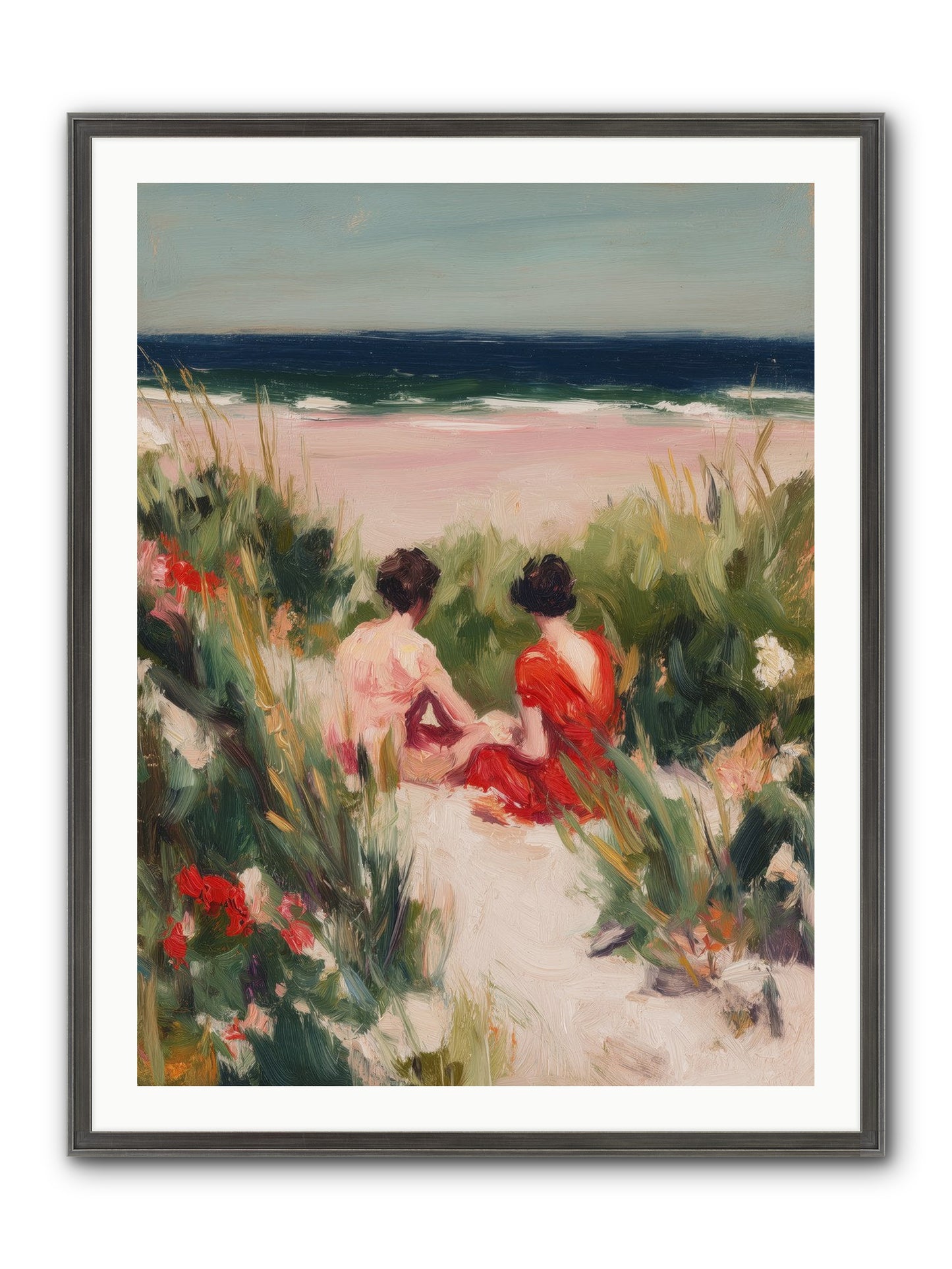 Sunset Reflection Framed Print - Slimwoods Black/Silver 30x40