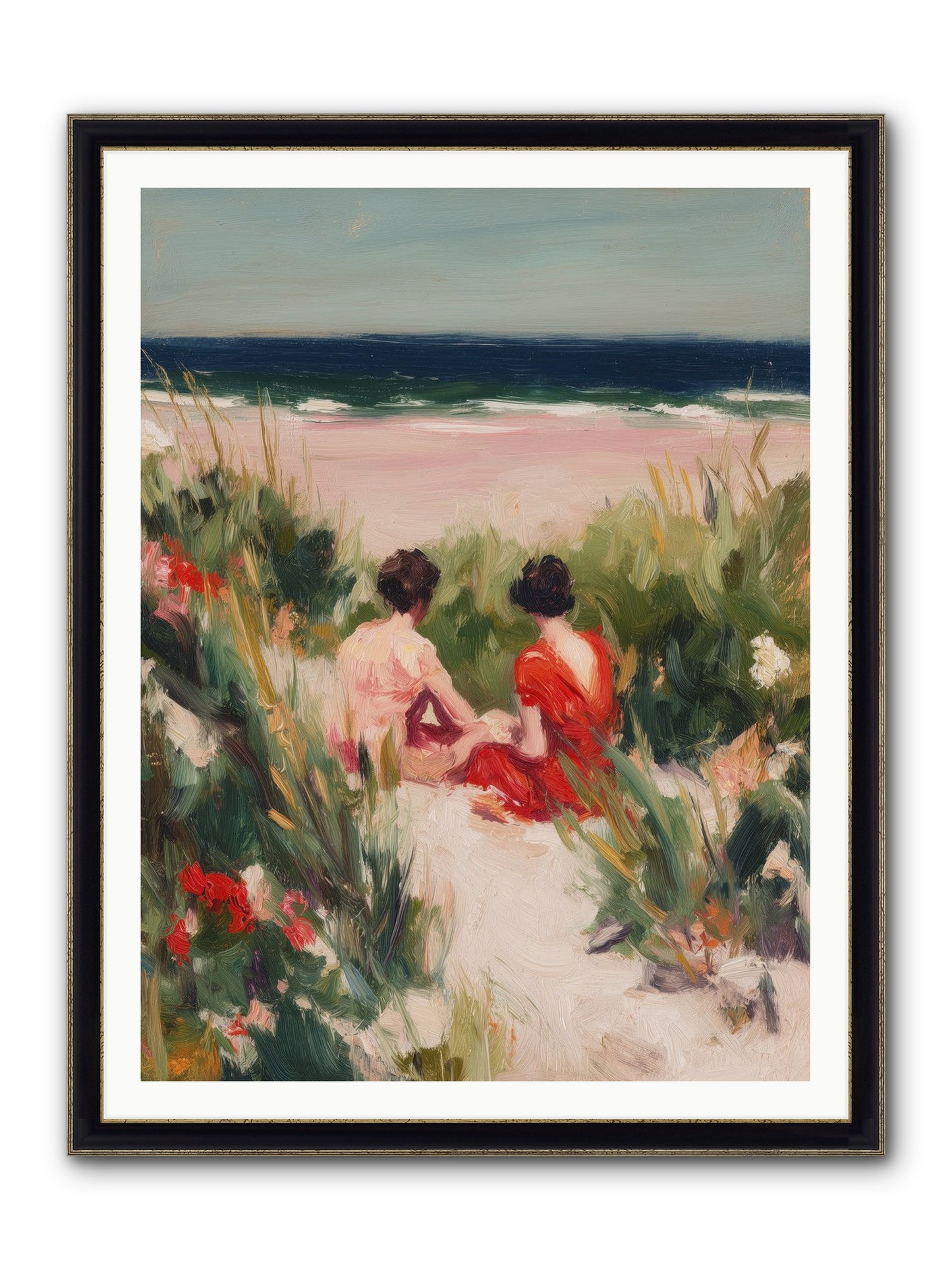 Sunset Reflection Framed Print - Black & Gold 36x48